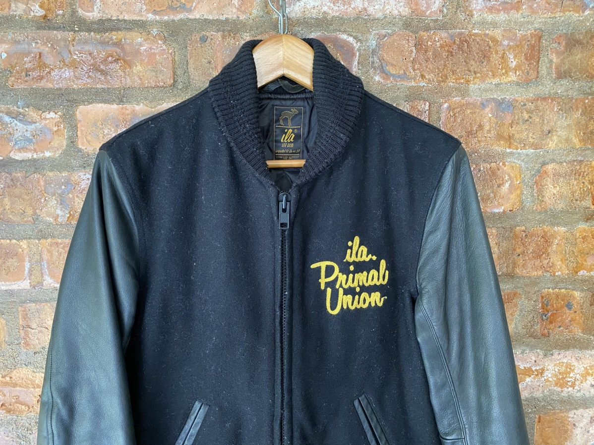 Japanese Brand 2000s Ila Primal Union Leather sleeve Skull Varsity Size US M / EU 48-50 / 2 - 3 Thumbnail