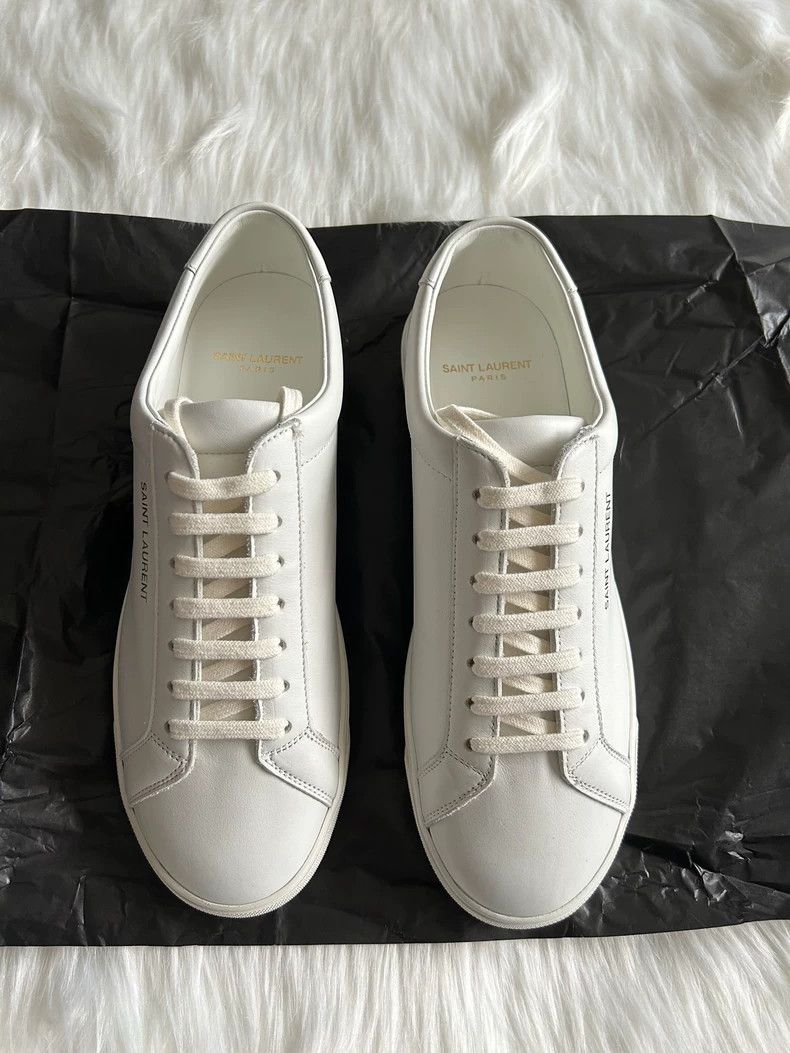 Saint Laurent Paris Saint Laurent Paris Andy small white shoes board shoes Size US 7 / EU 40 - 1 Thumbnail