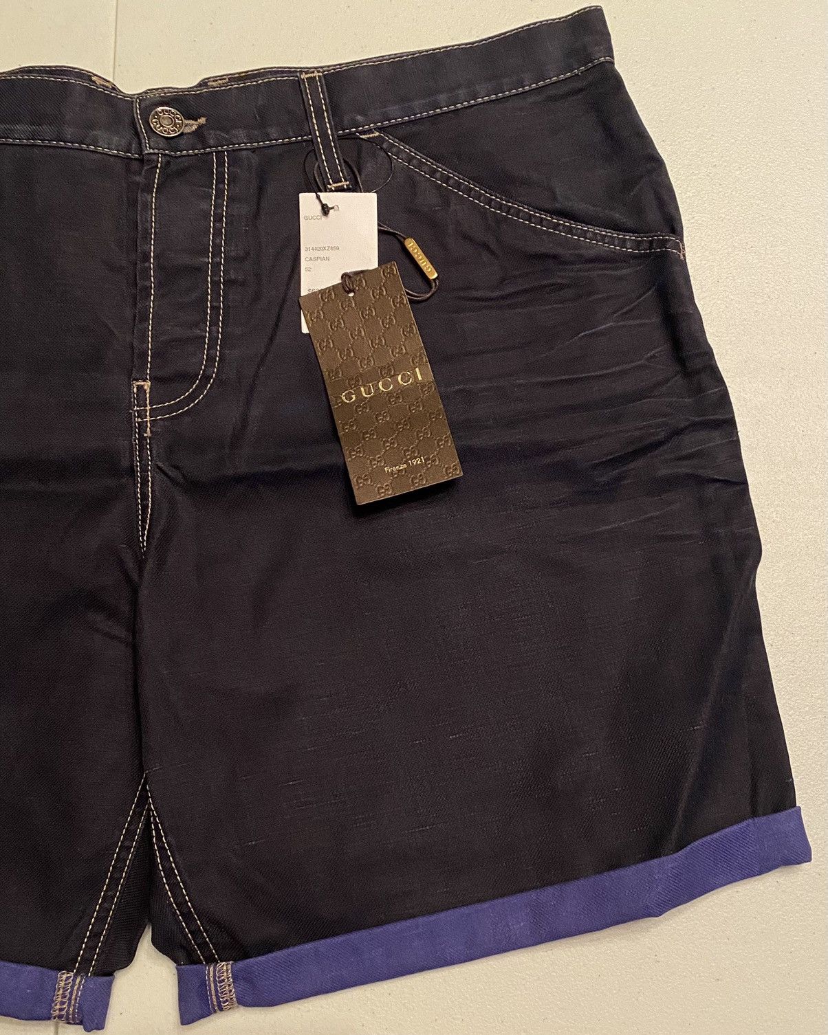 Gucci Gucci 🇮🇹 Caspian Blue Whiskered Denim Conductor Shorts 36 NWT Size US 36 / EU 52 - 7 Thumbnail