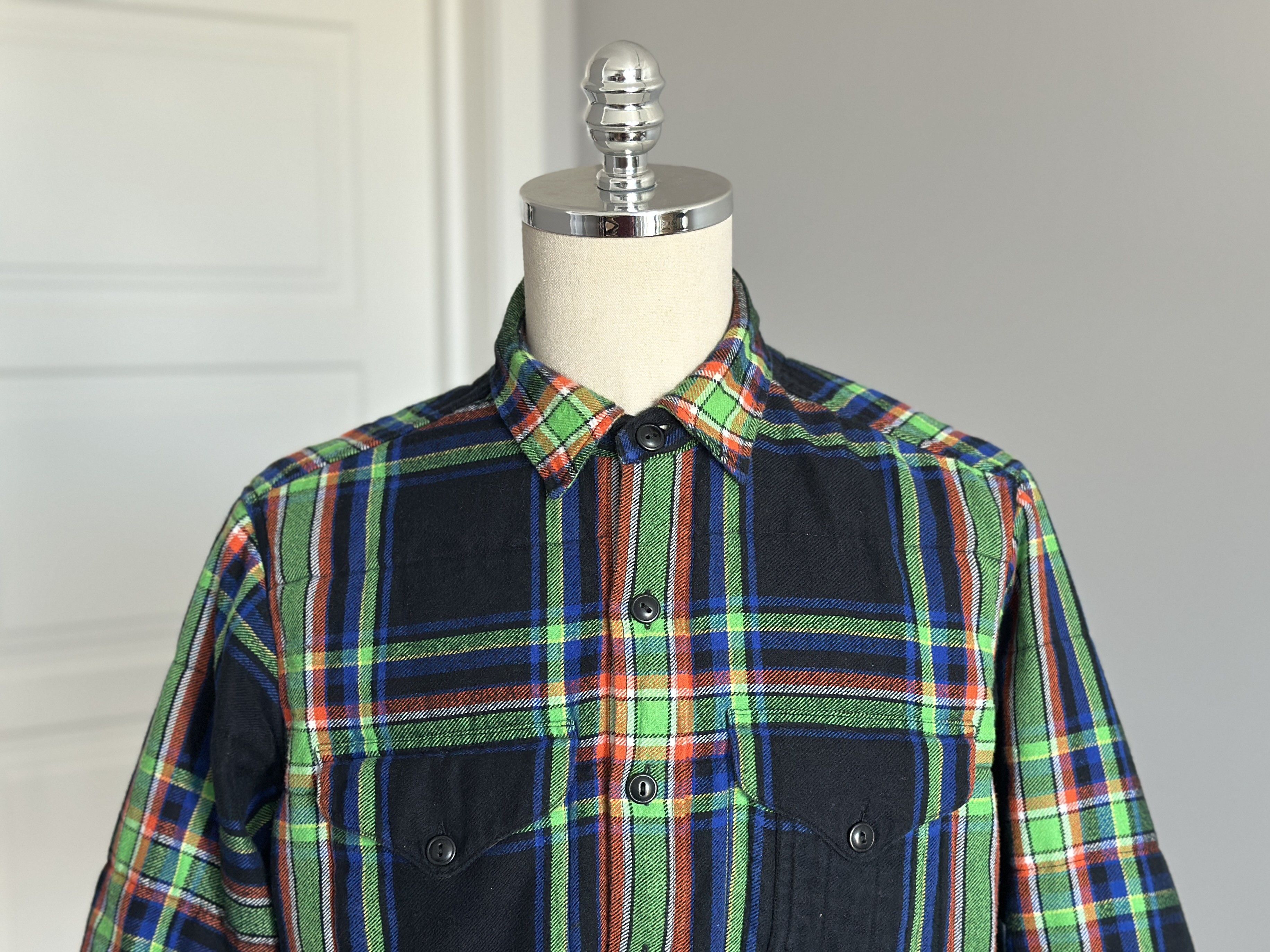 Polo Ralph Lauren POLO RALPH LAUREN Green Plaid Flannel Button Up Shirt Jacket Size US L / EU 52-54 / 3 - 2 Thumbnail