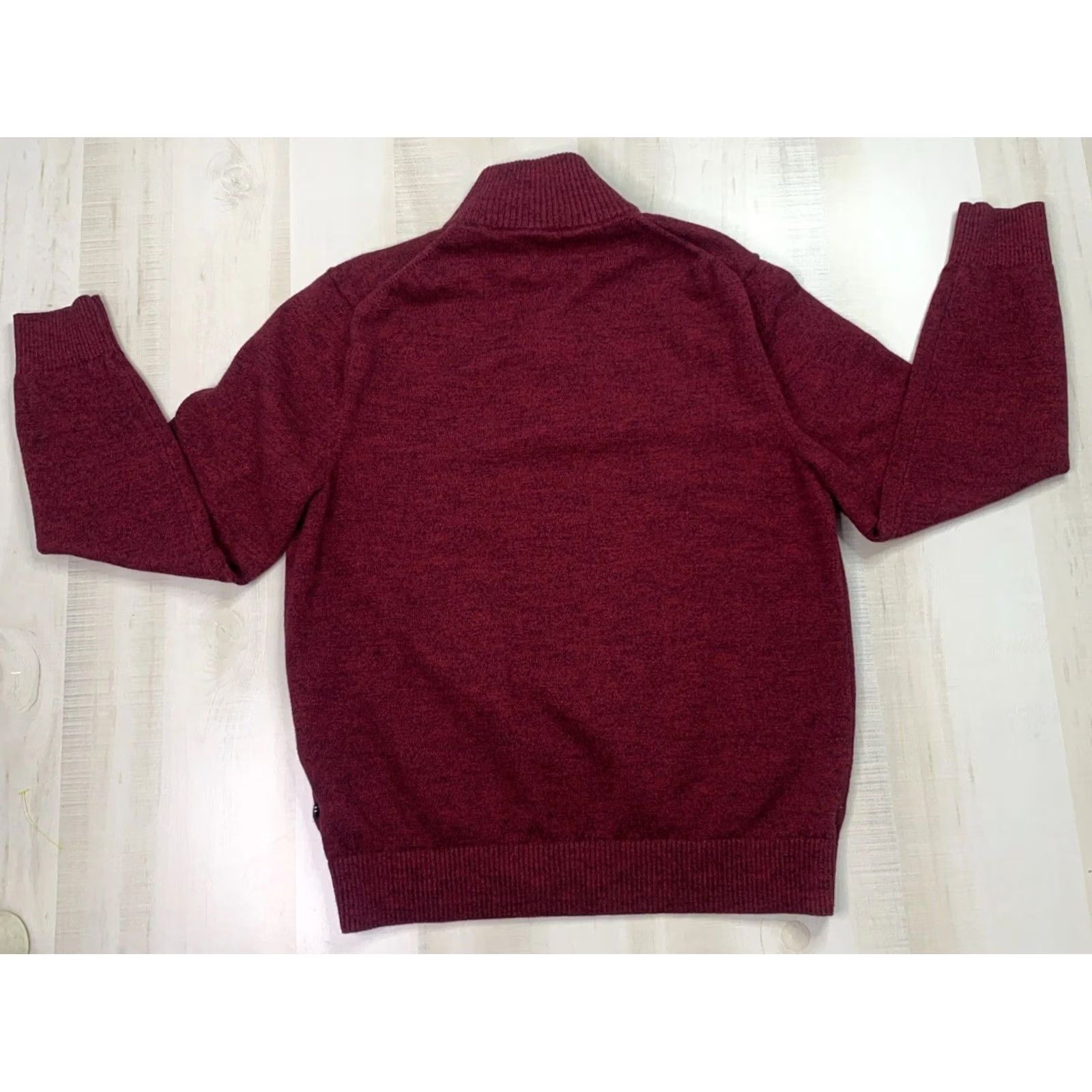 Nautica VINTAGE NAUTICA Knit Quart Zip Academic Aesthetic Preppy Men’s Sweater M Burgundy Embroidered Zipper Logo Mock Neck Long Sleeve Cotton Knit Size US M / EU 48-50 / 2 - 6 Thumbnail