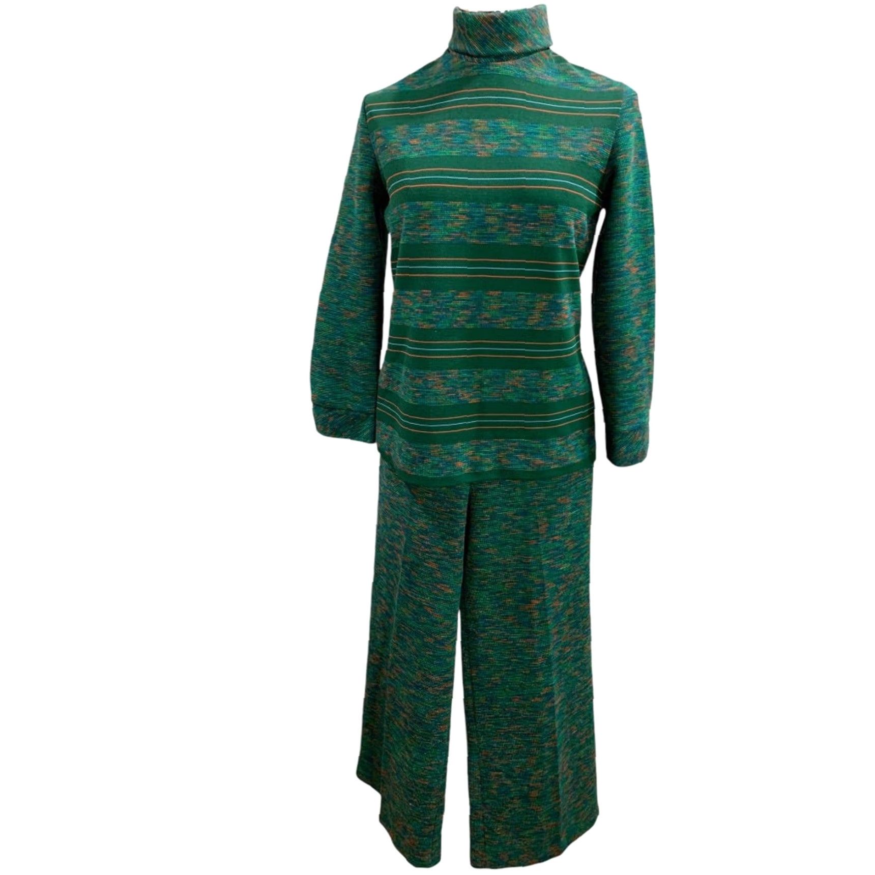 Vintage VINTAGE Large Zio Designed by Youngja Womens Outfit Shirt Pants 1970s Green L Womens Outfit/Set Mens? Size L / US 10 / IT 46 - 2 Thumbnail