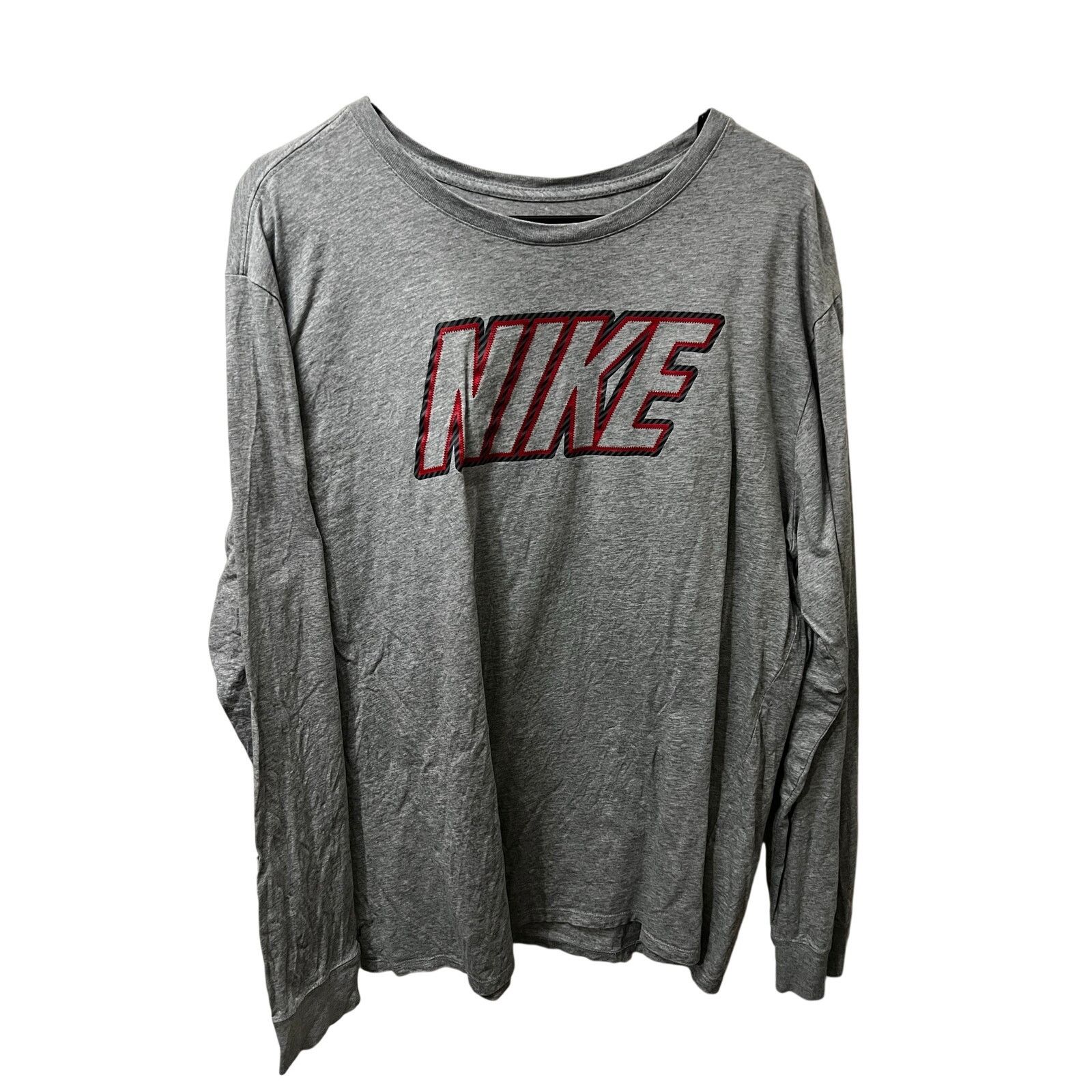 Nike Men's Long Sleeve Spellout Logo Front Crewneck Tshirt Cotton Size US XXL / EU 58 / 5 - 2 Thumbnail