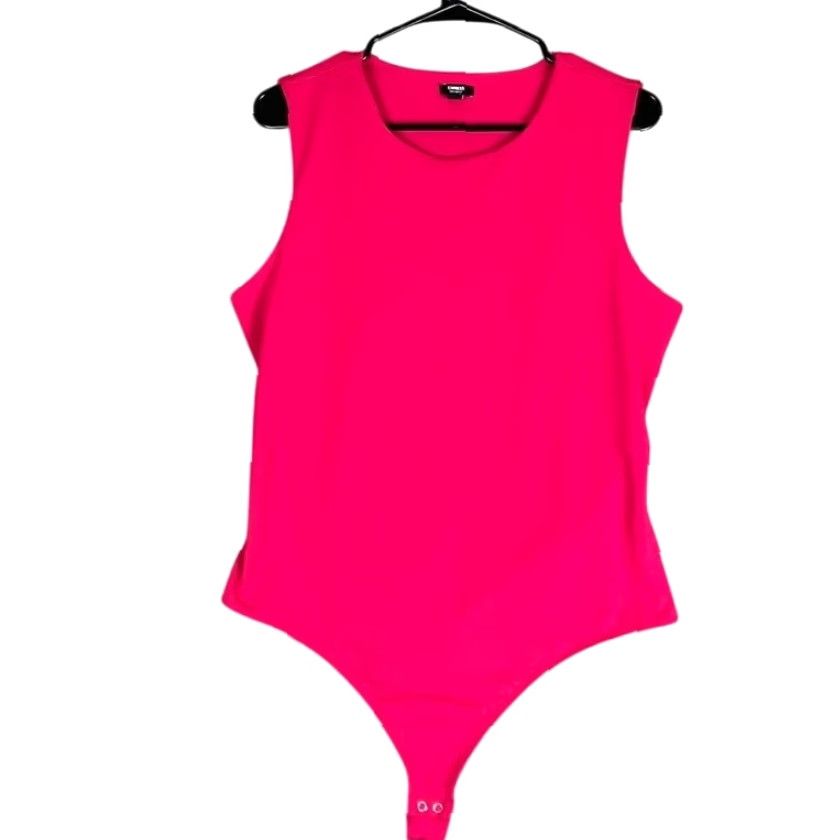 Express Express Womens Bodysuit Pink Body Contour Crew Neck Open Back Stretch XL Crew Neck Open Back Body Contour XXL? Size XL / US 12-14 / IT 48-50 - 2 Thumbnail