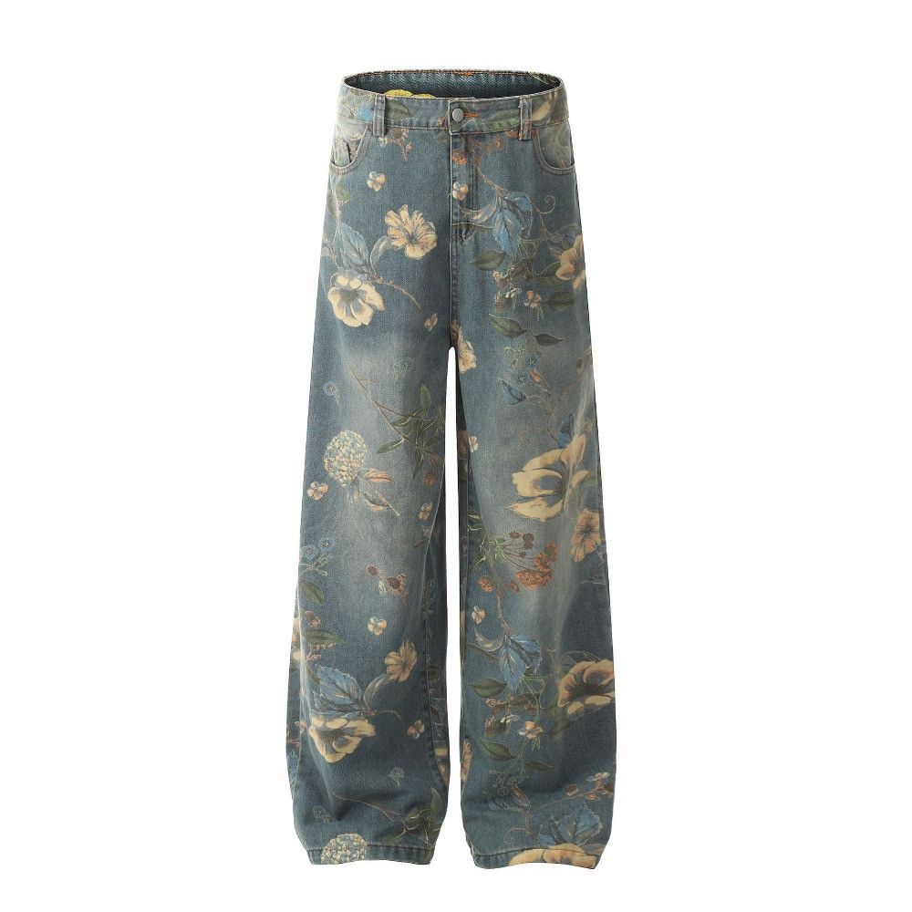 Japanese Brand × Jean Floral Prints Y2K Jeans Street Beast Size US 30 / EU 46 - 4 Thumbnail