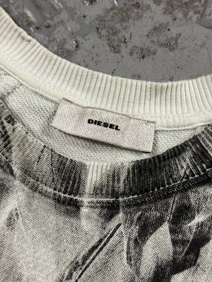 Diesel 2000s Diesel White & Grey Feather Print Sweater Size US XS / EU 42 / 0 - 10 Thumbnail