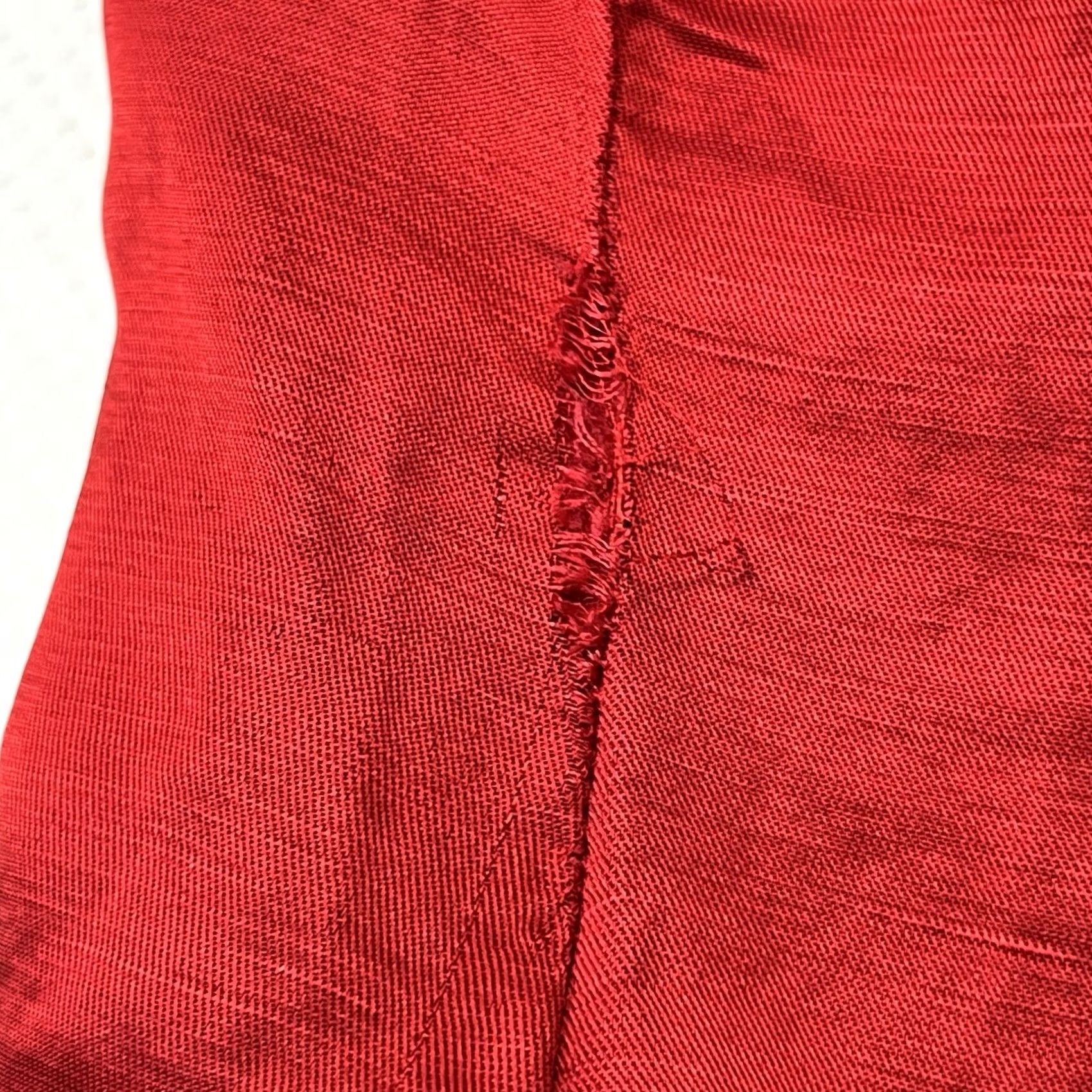 Ralph Lauren Ralph Lauren Womens Blouse Red Satin Shantung 3/4 Sleeve V-Neck Hook & Eye Size 14 Regular Linen Polyester Viscose Lined Casual Vintage No Size XL / US 12-14 / IT 48-50 - 3 Thumbnail