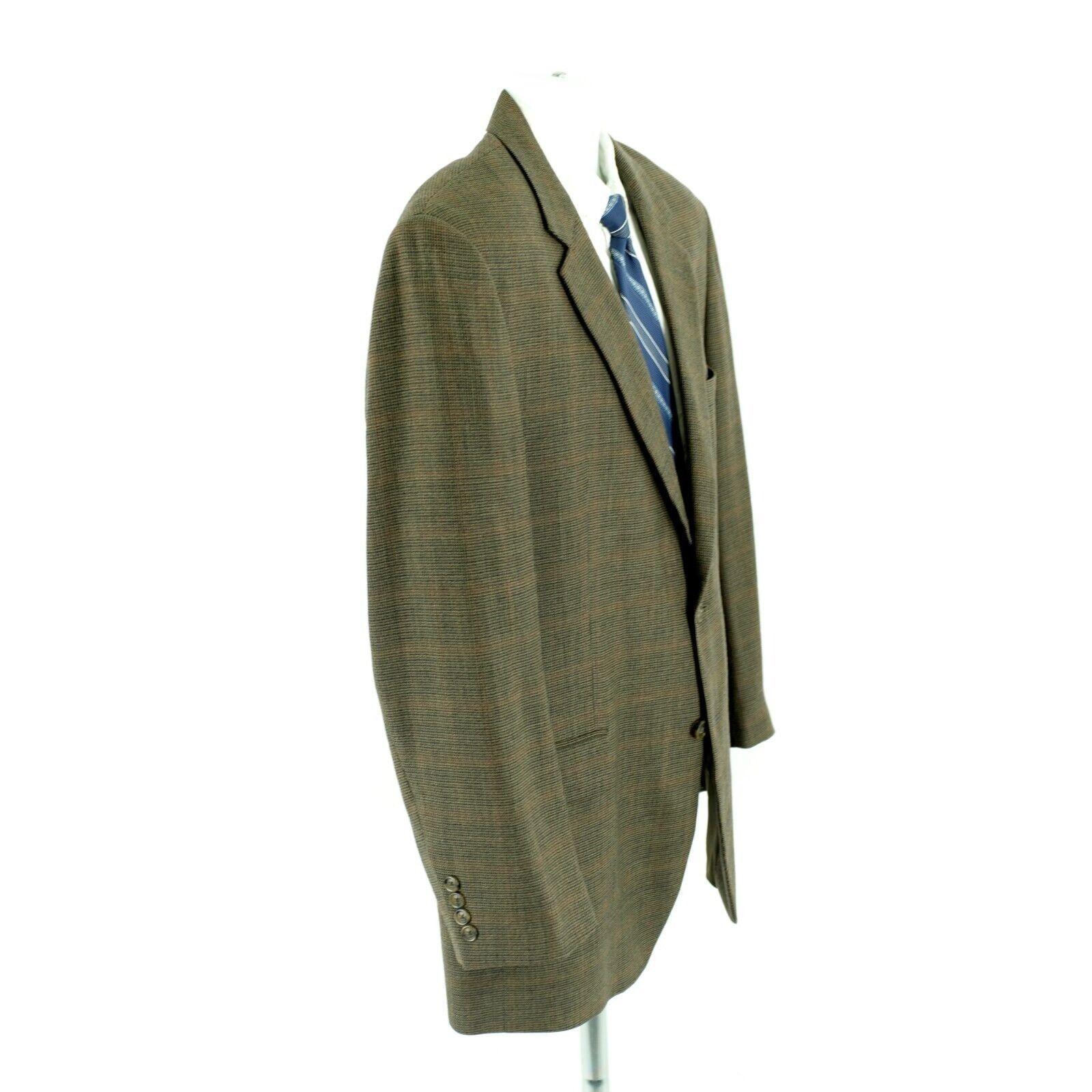 Jos. A. Bank Jos A Bank Thick Wool Green Blue Brown Check Windowpane 2 Bu Size 44R - 8 Thumbnail