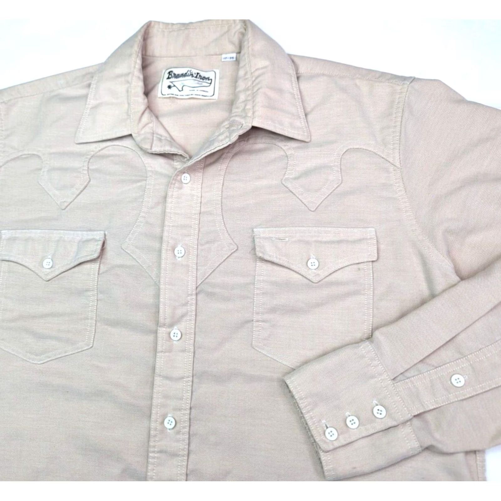 Denime Brandin' Iron Western Shirt Mens Long Sleeve Button-Up Denim Ivory Geometric Vintage Size US M / EU 48-50 / 2 - 2 Thumbnail