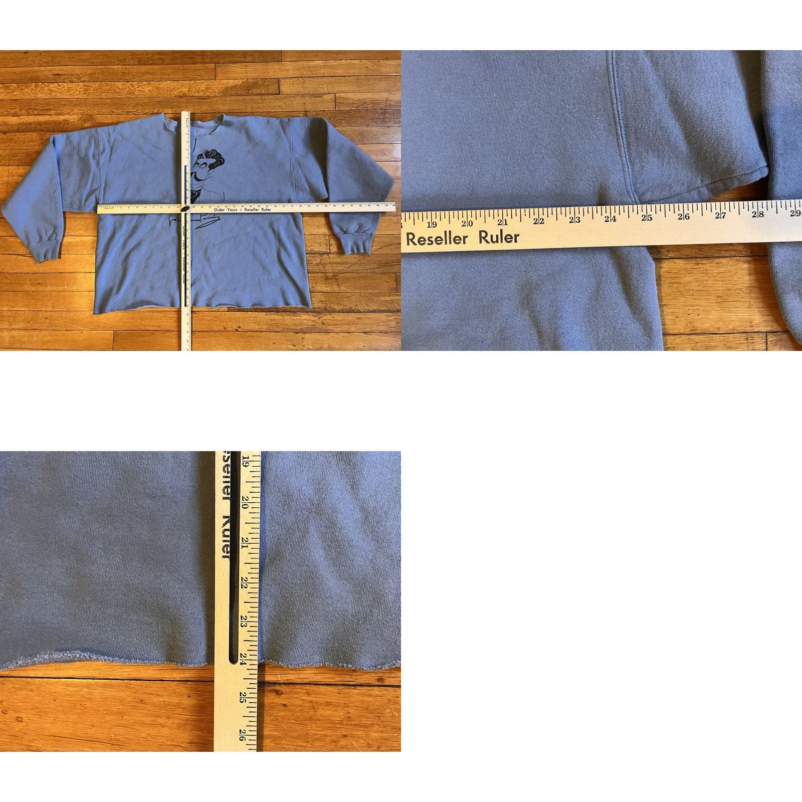 Vintage VINTAGE Giacomo Puccini Opera Crop Sweatshirt Women’s XL Blue Grey 90s Size XL / US 12-14 / IT 48-50 - 8 Thumbnail