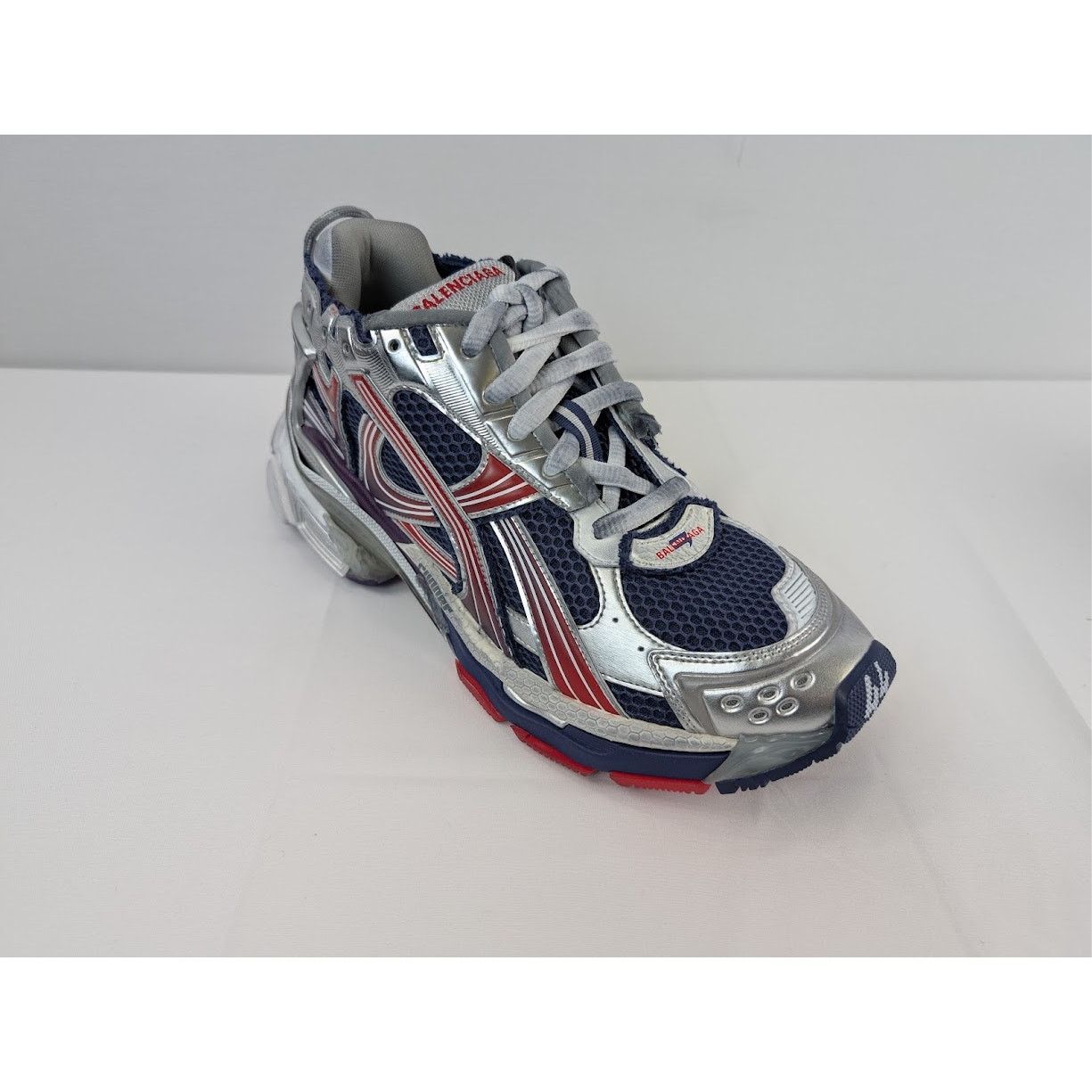 Balenciaga o1rshd1 Mesh Rubber Runner in Navy/Red/Grey Size US 11 / EU 44 - 3 Thumbnail