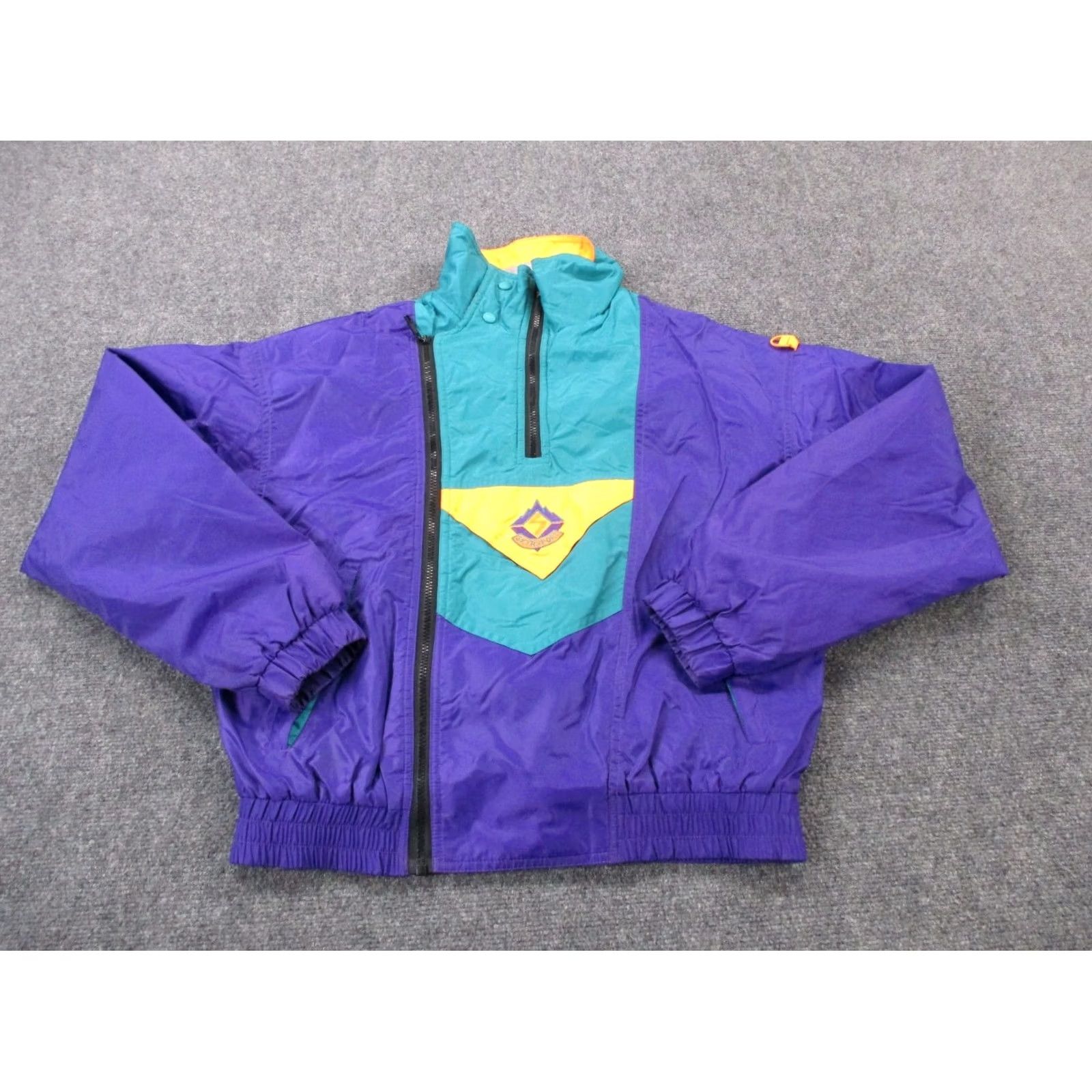 Altea VINTAGE Skyr Jacket Womens S Teal Purple Nylon Windbreaker 80s 90s Retro Zip 1/4 Full Lined Insulated Windbreaker Womens Size S / US 4 / IT 40 - 2 Thumbnail