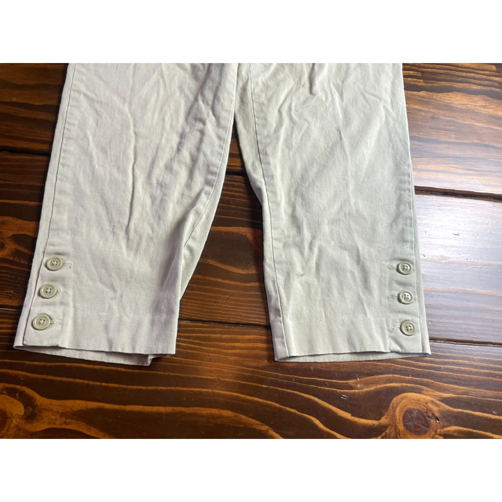 Vintage Studio Works Pants Women's 4P Petite Capri Elastic Waist Tan Size 27" / US 4 / IT 40 - 4 Thumbnail