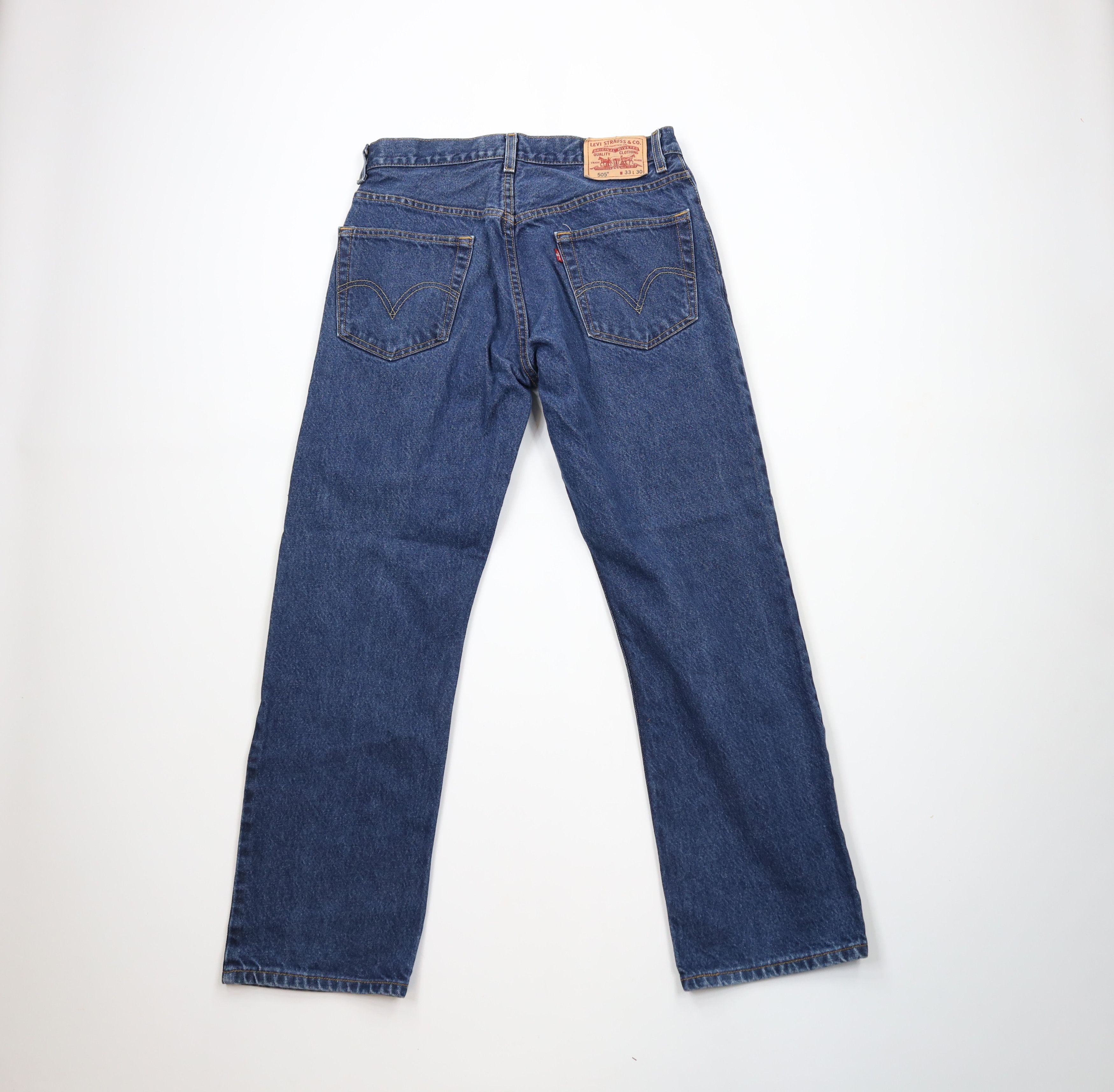 Levi's × Vintage Vintage Y2K Levis 505 Regular Fit Denim Jeans Blue Cotton Size US 33 - 5 Thumbnail