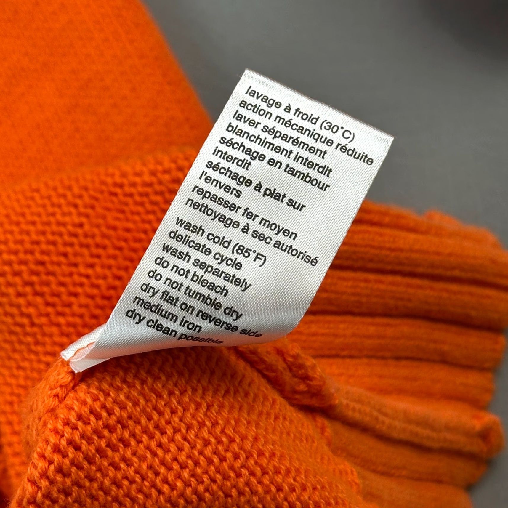 Lacoste Lacoste Mens Orange Vintage Washed Cable Knit Pullover Sweater 7 (XL) Preppy" Size US XL / EU 56 / 4 - 7 Thumbnail