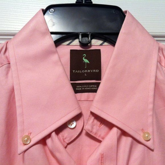 TAILORBYRD MEN'S NEW PINK 100%COTTON CASUAL SHIRT SIZE: L