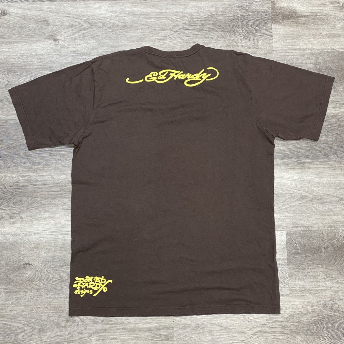 Ed Hardy Vintage Y2K Ed Hardy Brown Flame Skull T-Shirt Size 2XL Size US XXL / EU 58 / 5 - 2 Thumbnail