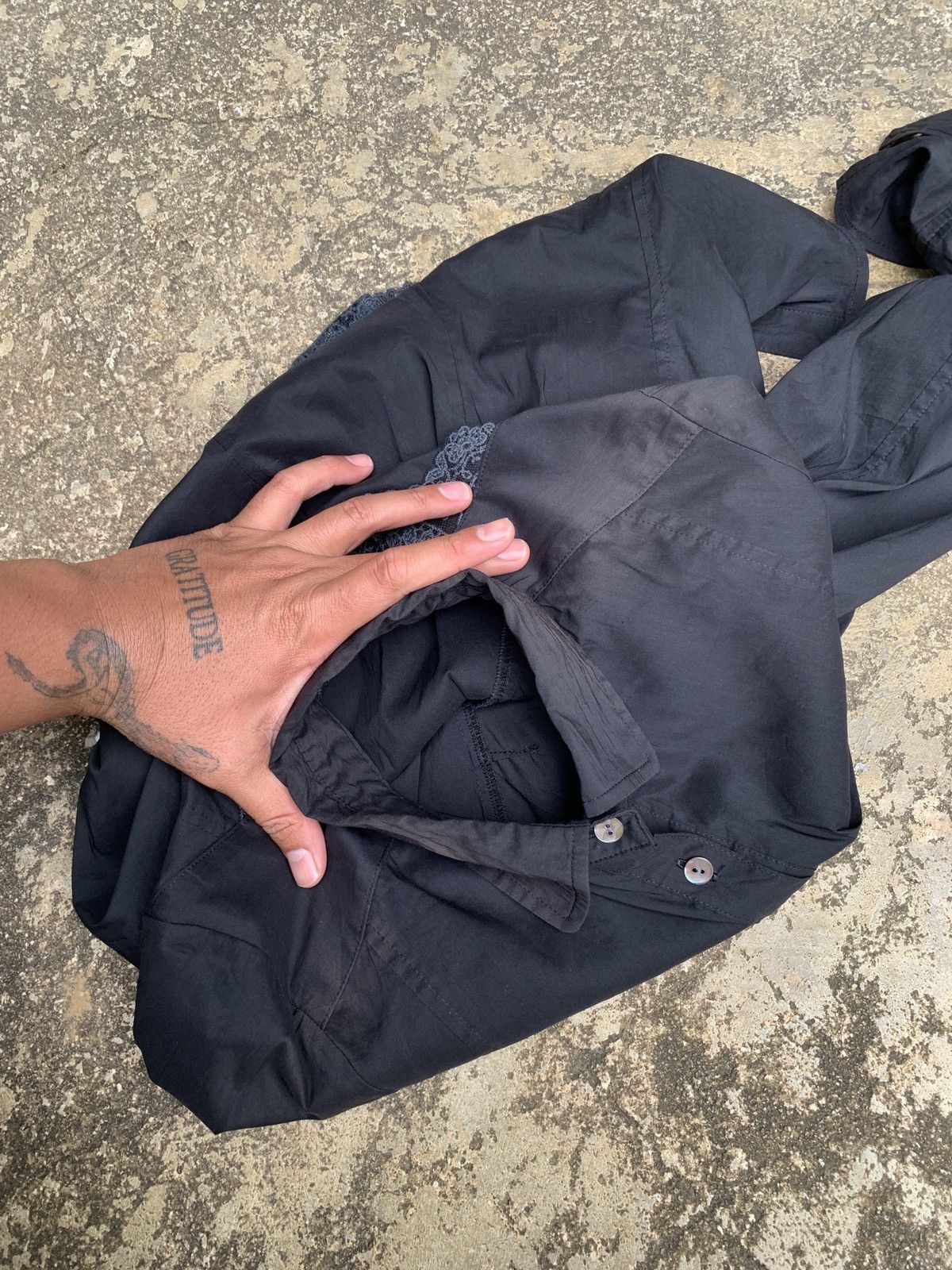 Hysteric Glamour × Japanese Brand 2000s 25:00 Japan Faded Black Trim Shirt Size M / US 6-8 / IT 42-44 - 8 Thumbnail