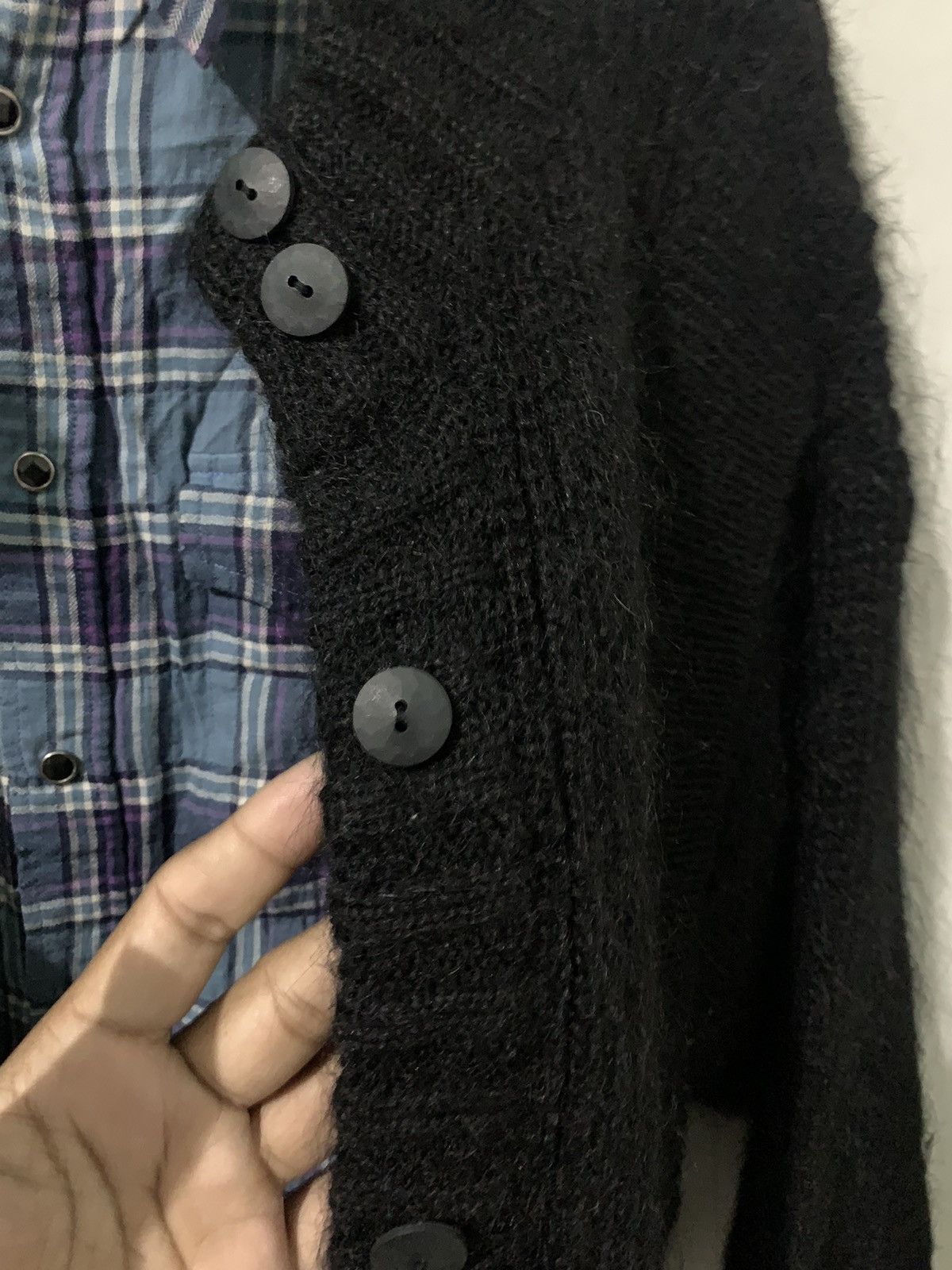 If Six Was Nine × KMRii × Le Grande Bleu (L.G.B.) GEORGES MEMMI Cardigan Mohair Kurt Cobain styel Size US M / EU 48-50 / 2 - 4 Thumbnail