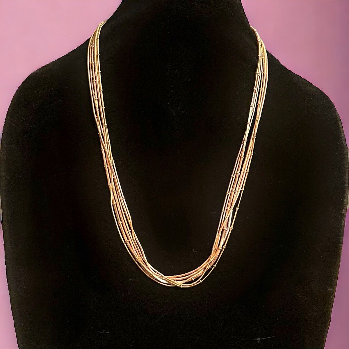 Other Two tone rose gold multi strand adjustable necklace Size ONE SIZE - 1 Thumbnail