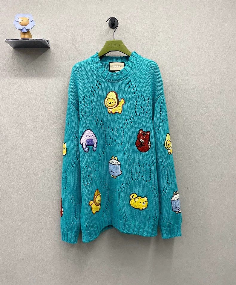 GucciBlue knitted sweater 2503-Nextarrow