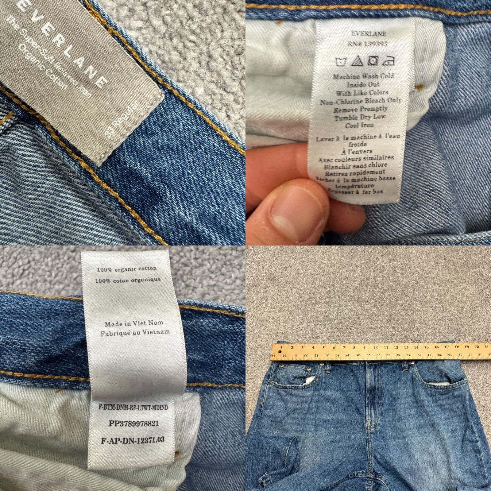 Everlane Everlane Jeans Women 33 Blue Medium Wash Relaxed Straight Denim Size 25" / US 0 / IT 36 - 8 Thumbnail