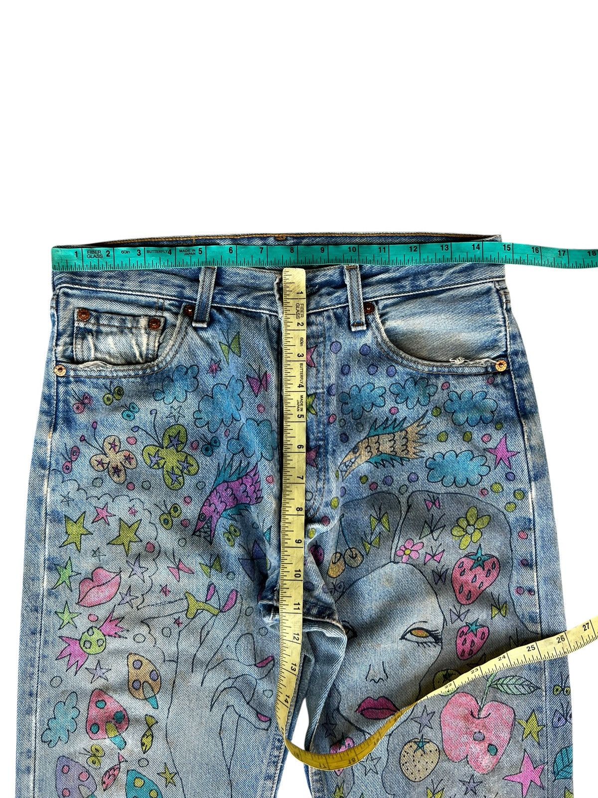 Levi's Vintage 1996 Levi’s 501 X Aditi Art Dirty Denim Jeans Size US 29 - 4 Thumbnail