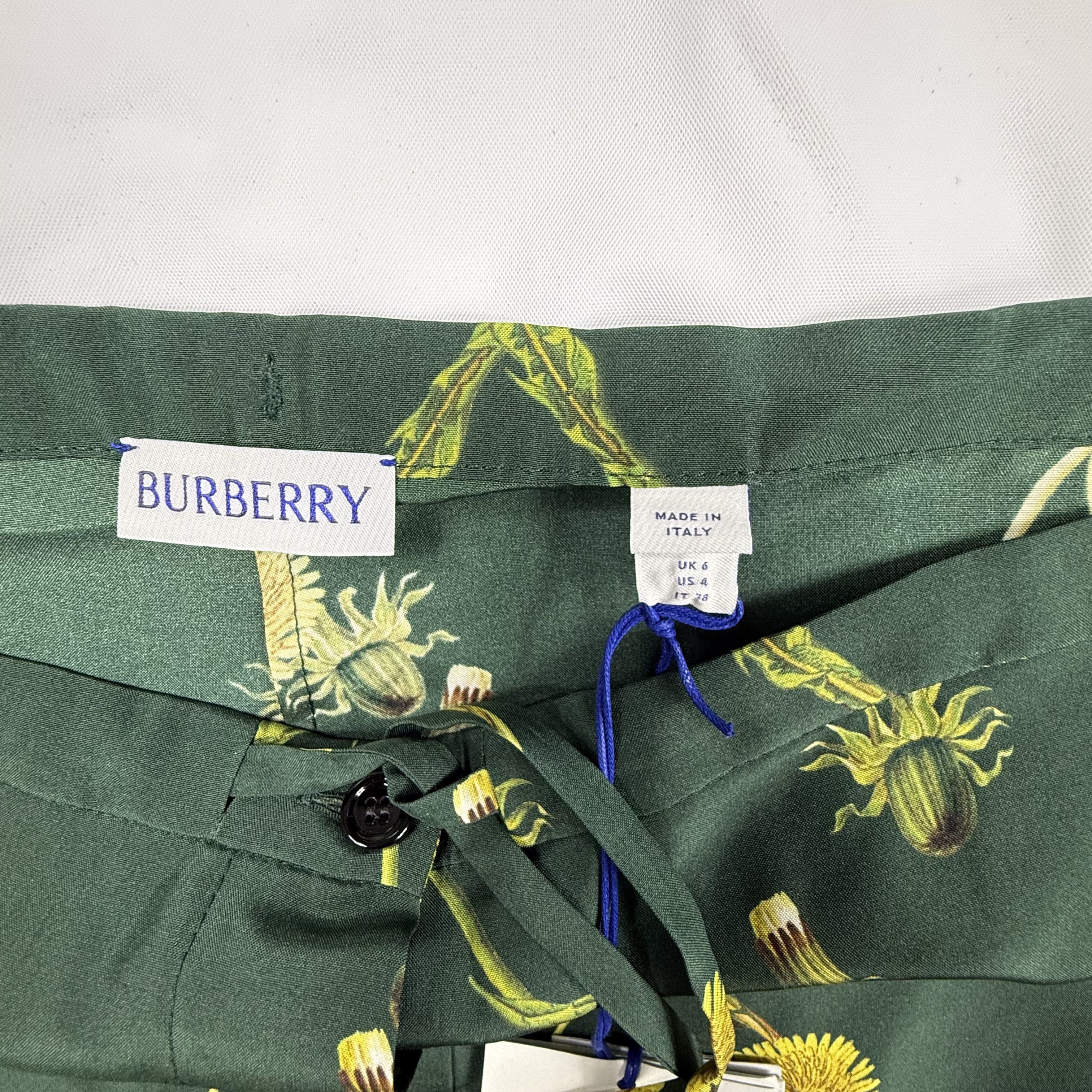 Burberry Burberry Silk Dandelion Print Pants Ivy Green Yellow Size 34" / US 12 / IT 48 - 4 Thumbnail