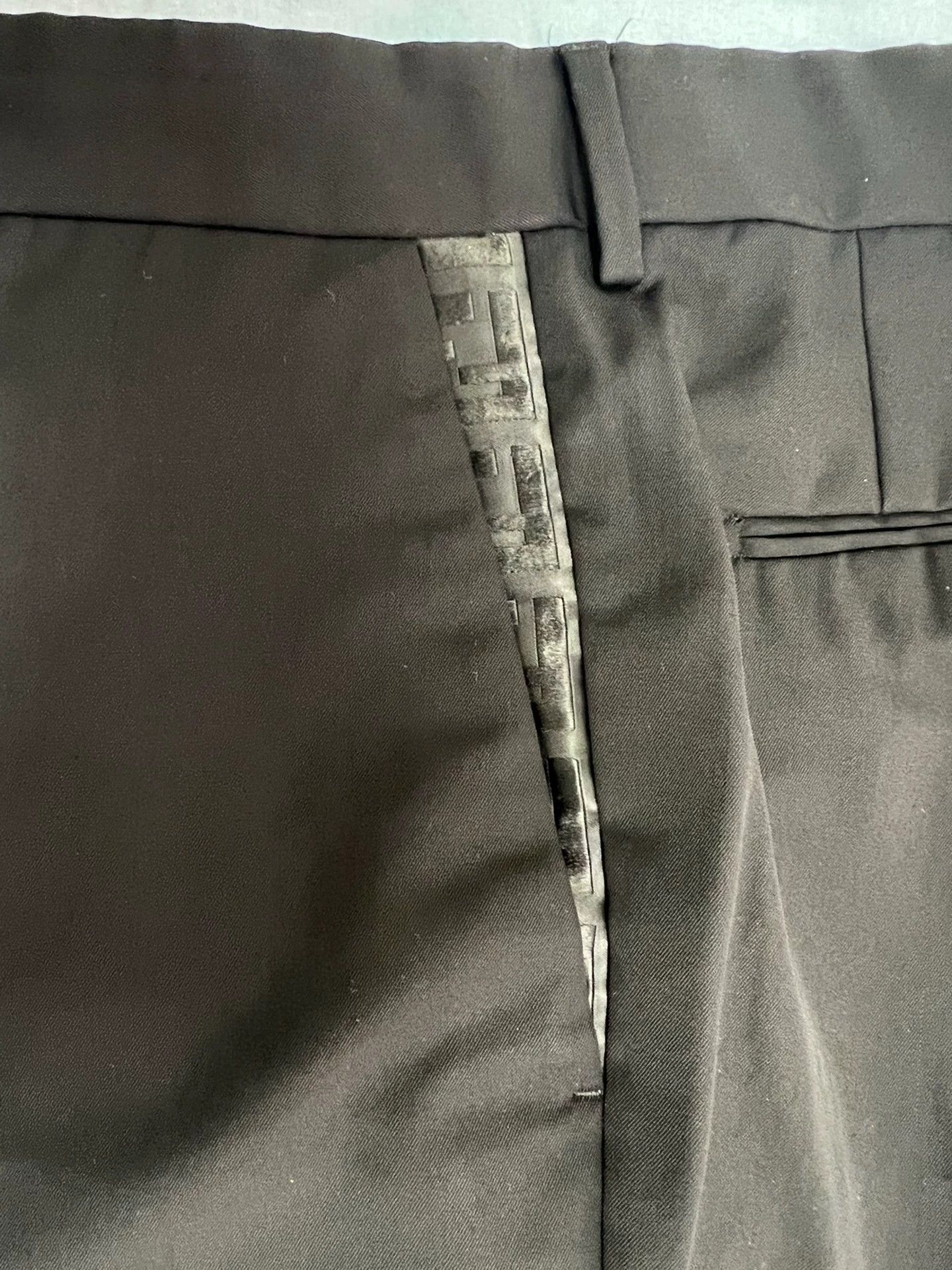 Fendi Fendi FF Monogram Basic Wool Trousers Men's 50 Black Size US 34 / EU 50 - 4 Thumbnail