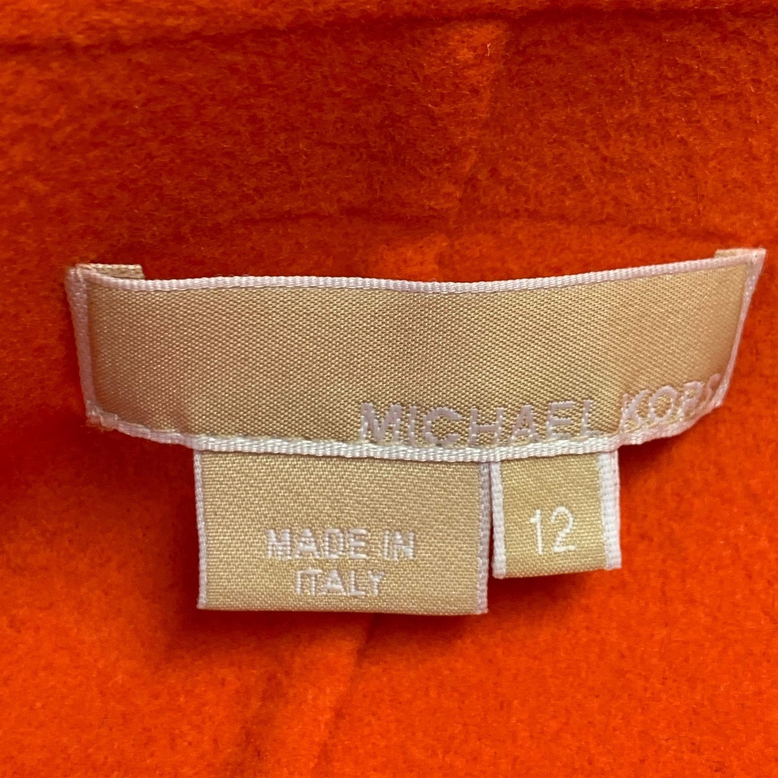 Michael Kors MICHAEL KORS Size 12 Orange Wool Cashmere Peak Lapel Coat Size XL / US 12-14 / IT 48-50 - 5 Thumbnail