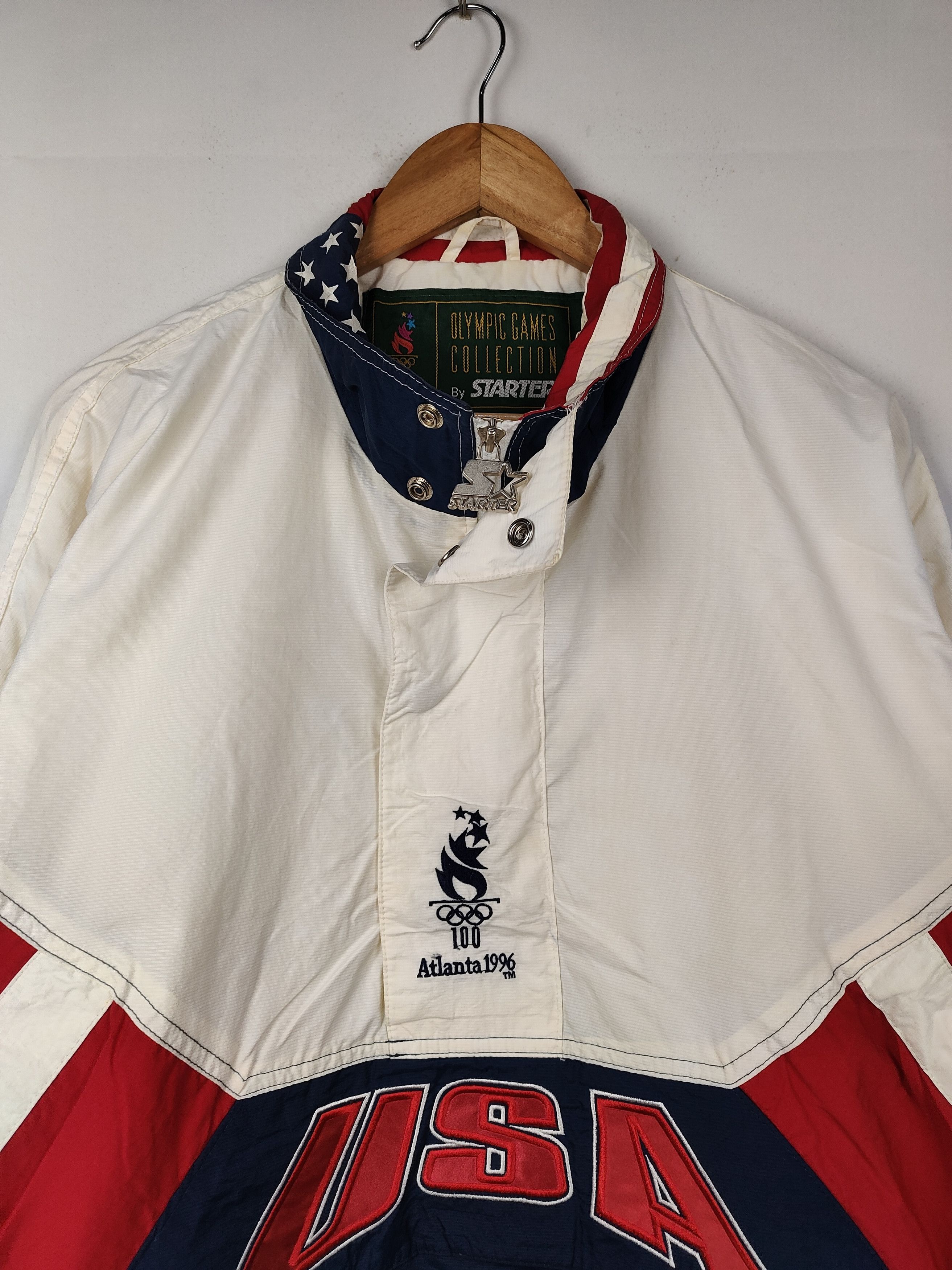 Starter × USA Olympics × Vintage Vintage 90s Starter For Olympic 1996 Windbreaker Jacket Size US M / EU 48-50 / 2 - 3 Thumbnail