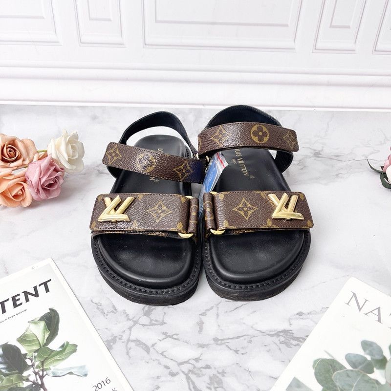 Louis Vuitton Louis Vuitton Sunset Brown Leather Sandals 0079 Size US 6 / IT 36 - 1 Thumbnail