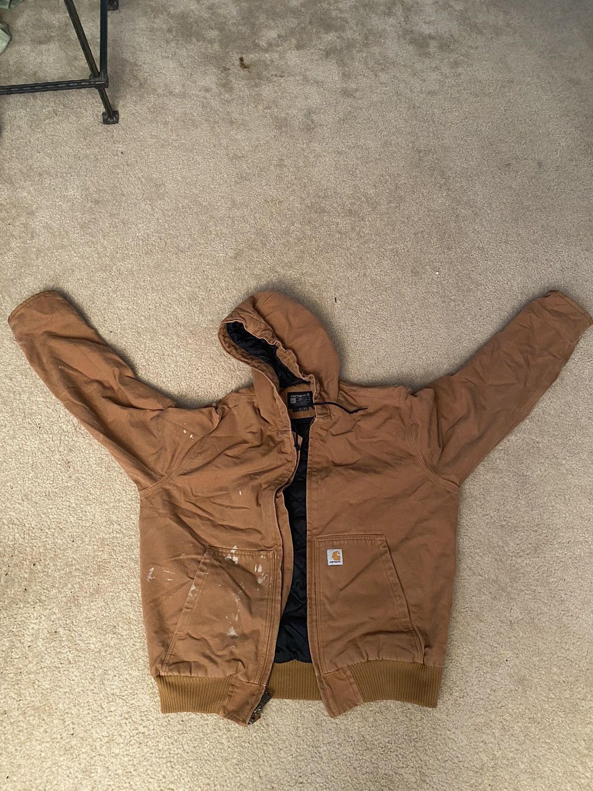 Vintage Carhartt Hooded Jacket J130 Tan/Khaki