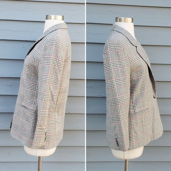 Talbots × Vintage Vintage 90s Talbots Pink Gray Herringbone Glen Plaid Skirt B Size S / US 4 / IT 40 - 4 Thumbnail