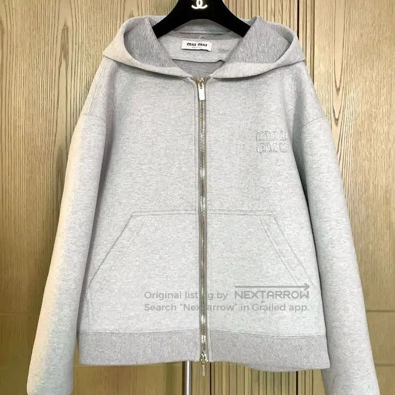 Miu Miu Miu Miu Grey Cotton Blend Printed Jacket . Size S / US 4 / IT 40 - 3 Thumbnail