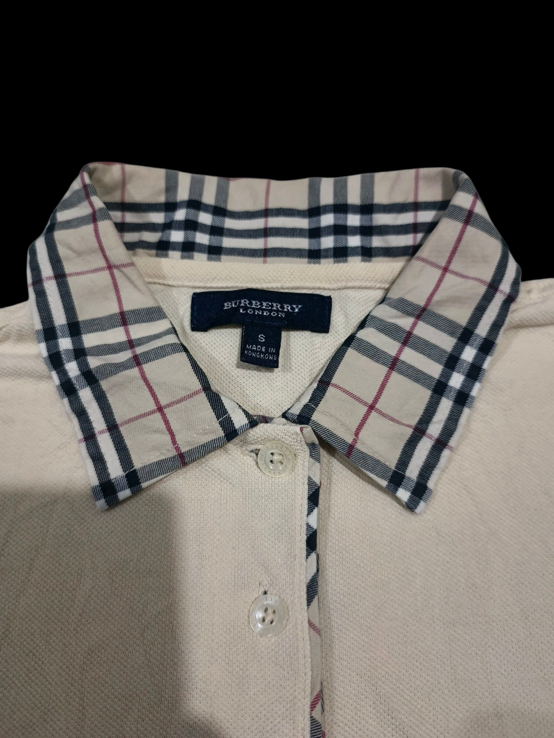 Burberry Vintage BURBERRY LONDON Nova Check Collar Design Polos Size S / US 4 / IT 40 - 3 Thumbnail