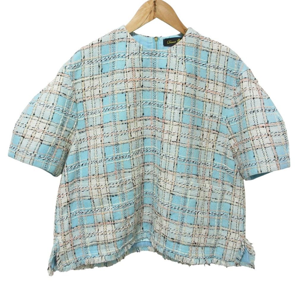 Other Other Drawer Check Tweed Short Sleeve Blouse Others Tops 6521-299-0761 DUTY FREE for USA Size ONE SIZE - 1 Thumbnail