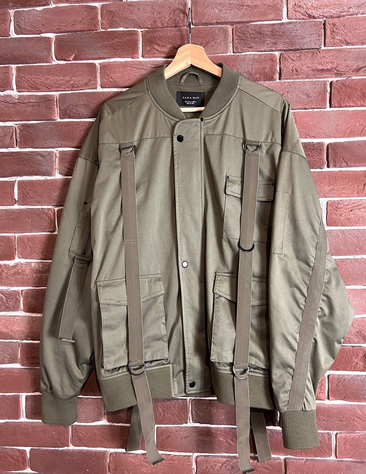 Seditionaries Zara Bondage Cargo Olive Bomber Jacket Avant Garde Hype L Size US L / EU 52-54 / 3 - 1 Thumbnail