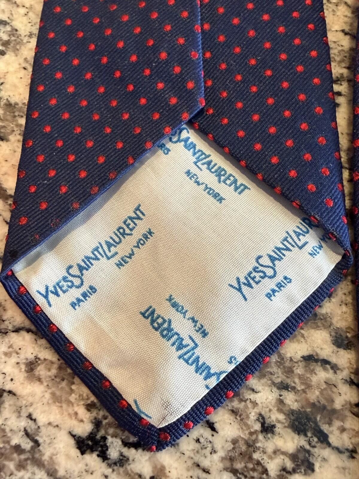 Saint Laurent Paris YVES SAINT LAURENT YSL EMBROIDERED LOGO NECK TIE Size ONE SIZE - 5 Thumbnail