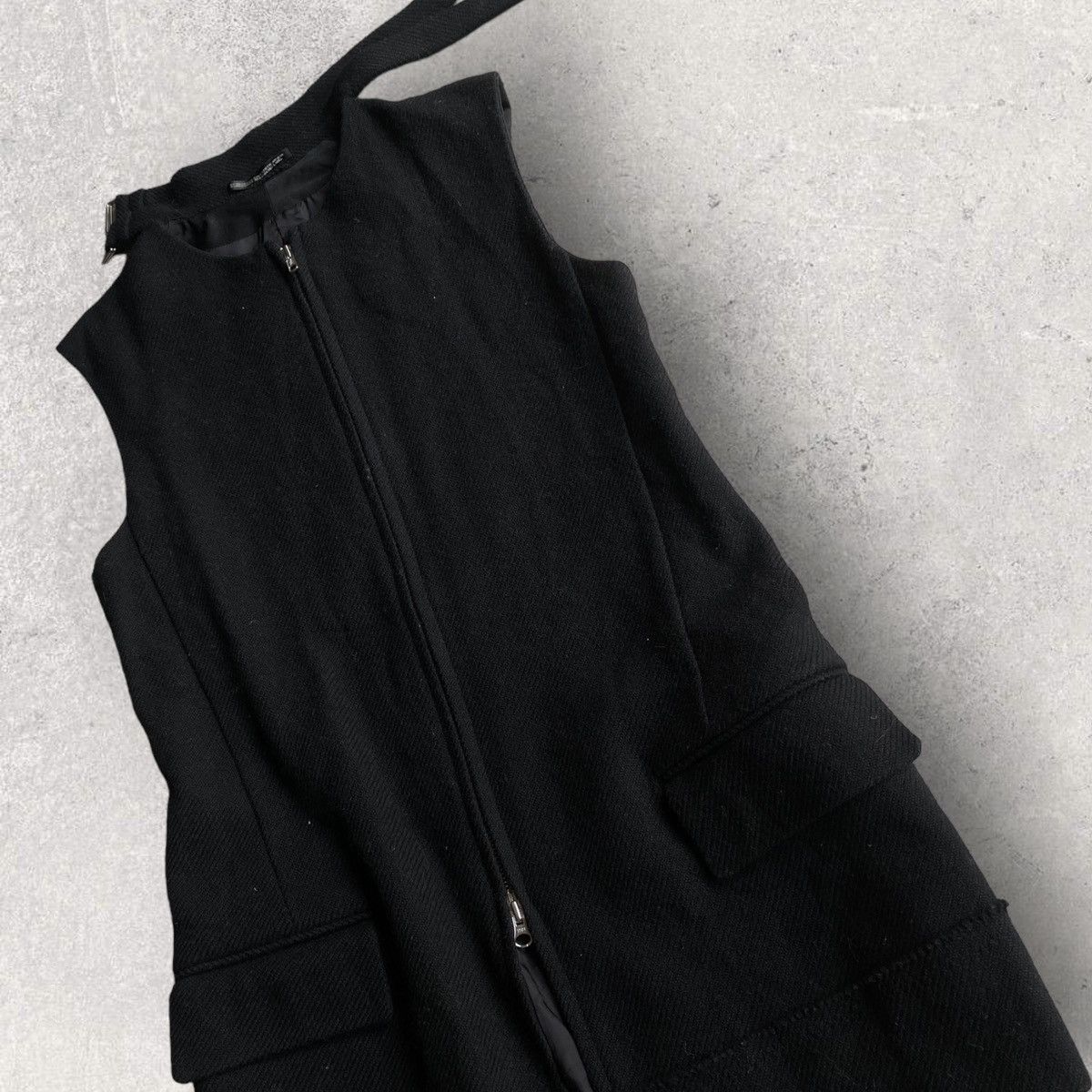 Yohji Yamamoto Yohji Noir Double Strap Collar Black Wool Vest Size L / US 10 / IT 46 - 3 Thumbnail