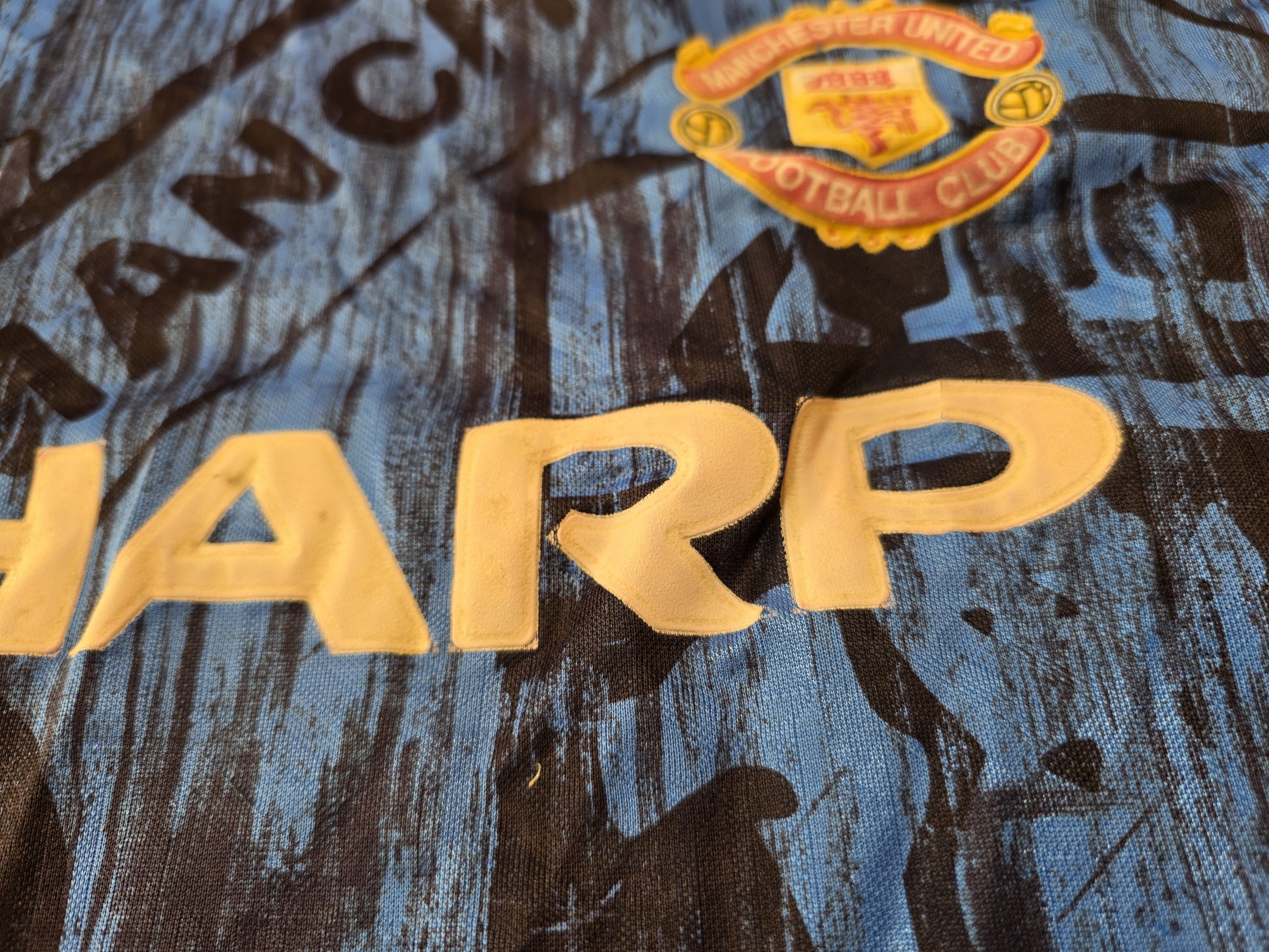 Vintage MANCHESTER UNITED 1992 1993 AWAY FOOTBALL SOCCER JERSEY Size US M / EU 48-50 / 2 - 5 Thumbnail