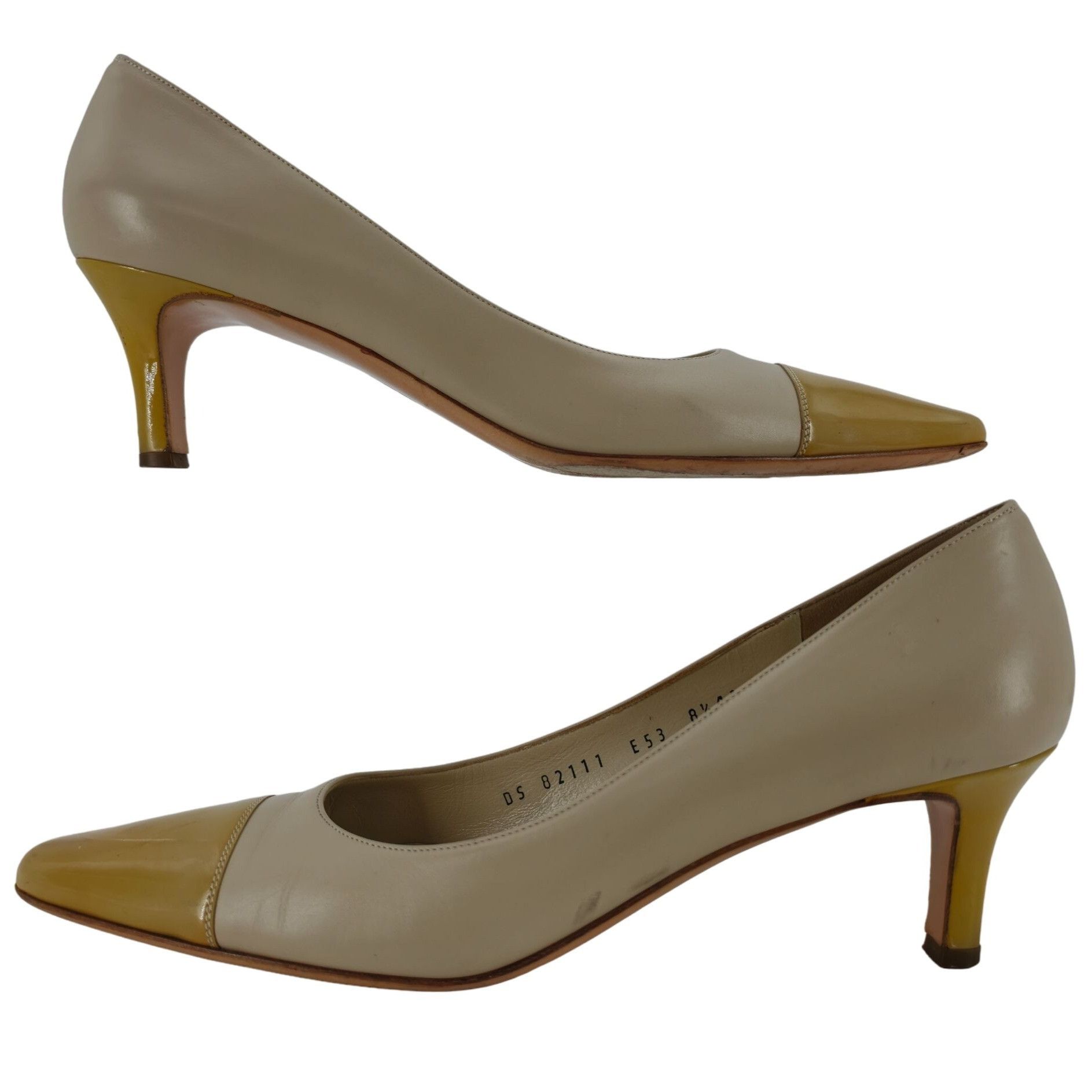 Salvatore Ferragamo Salvatore Ferragamo Italy Beige Yellow Leather Dress Shoes Size US 8.5 / IT 38.5 - 6 Thumbnail