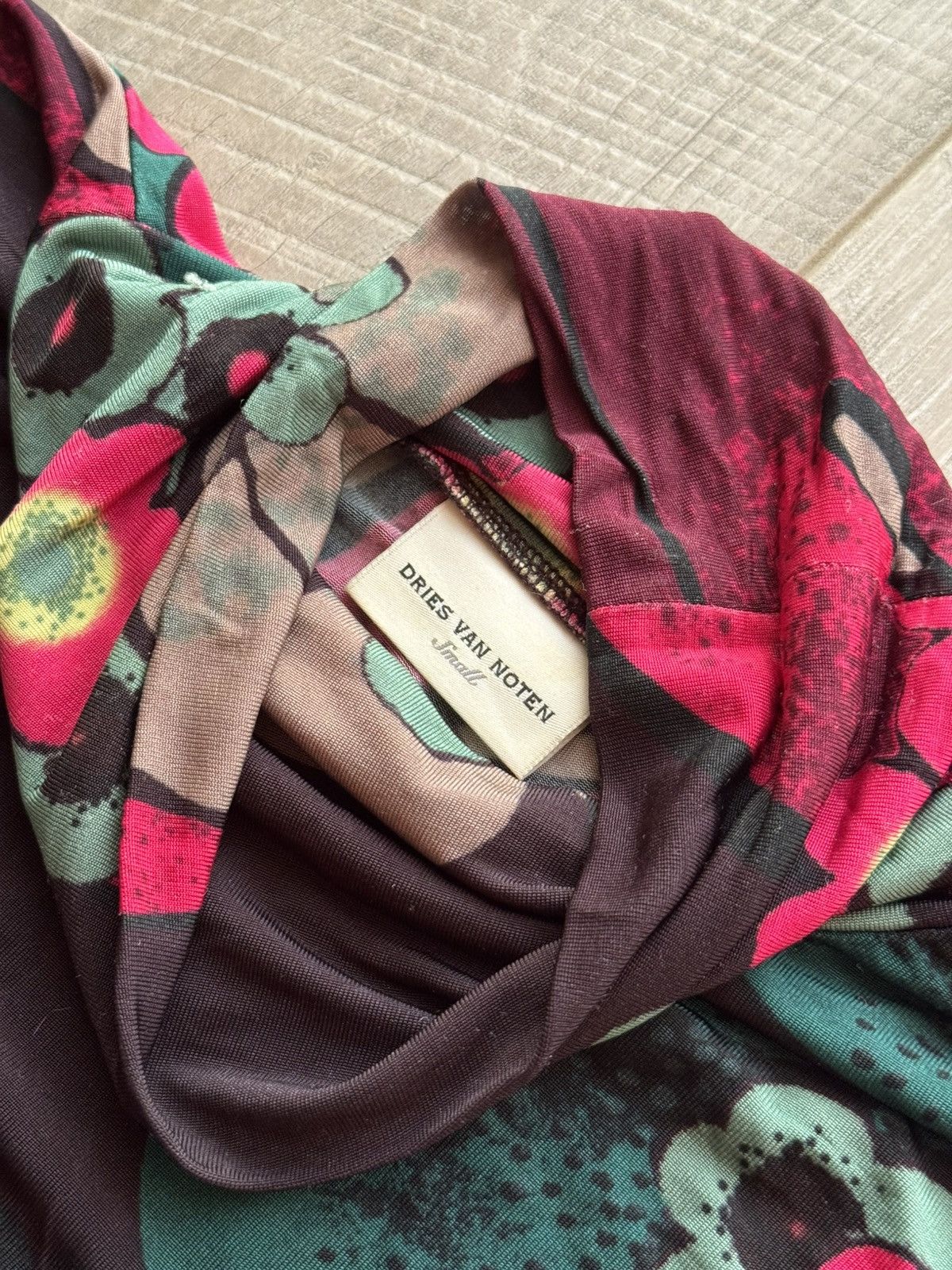 Dries Van Noten Dries Van Noten Floral Print Turtleneck Long Sleeve Top Size S / US 4 / IT 40 - 6 Thumbnail