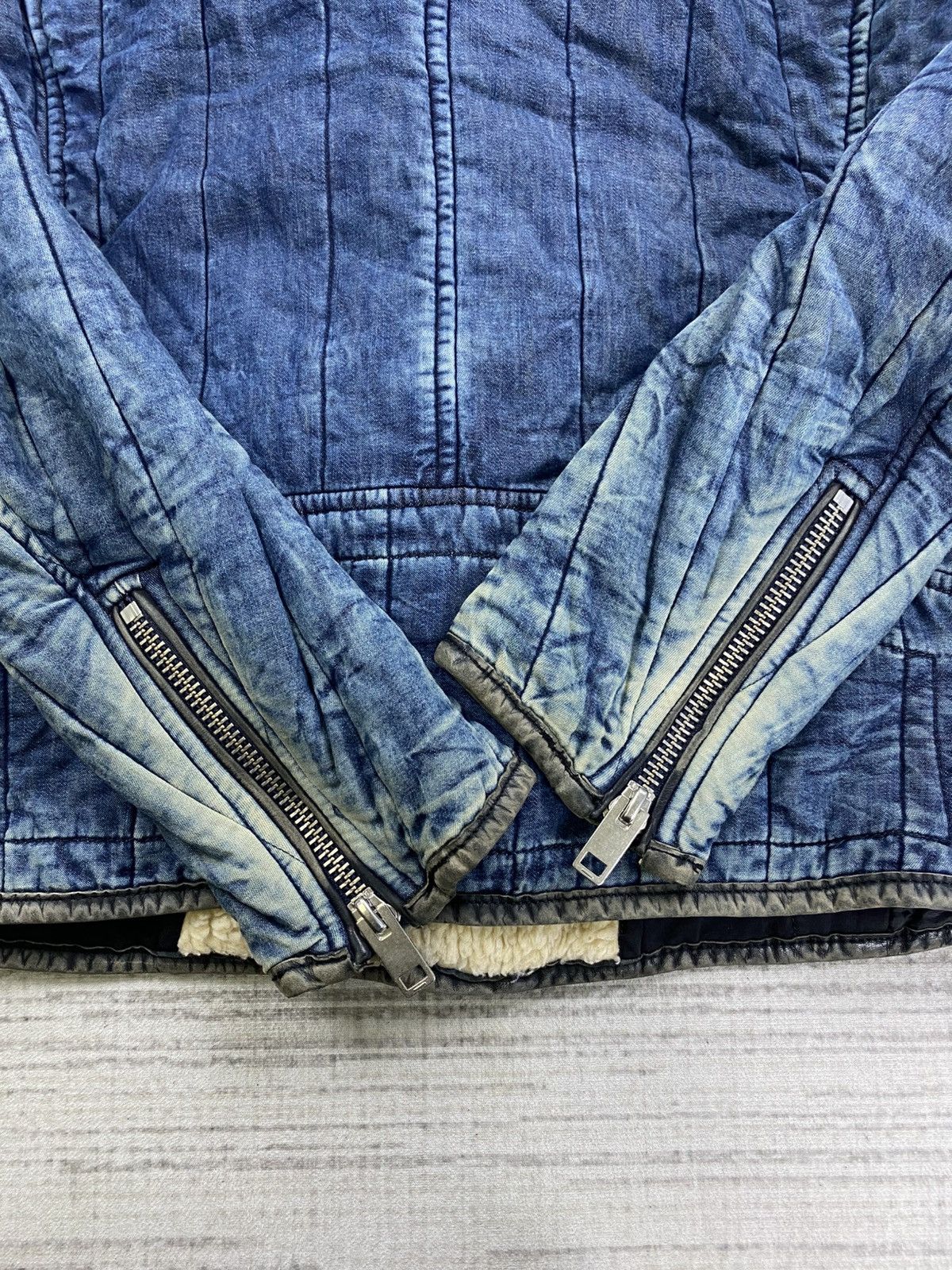 Diesel 🔥STEALS Diesel Industry Double Collar Sherpa Biker Jacket Size US M / EU 48-50 / 2 - 10 Thumbnail