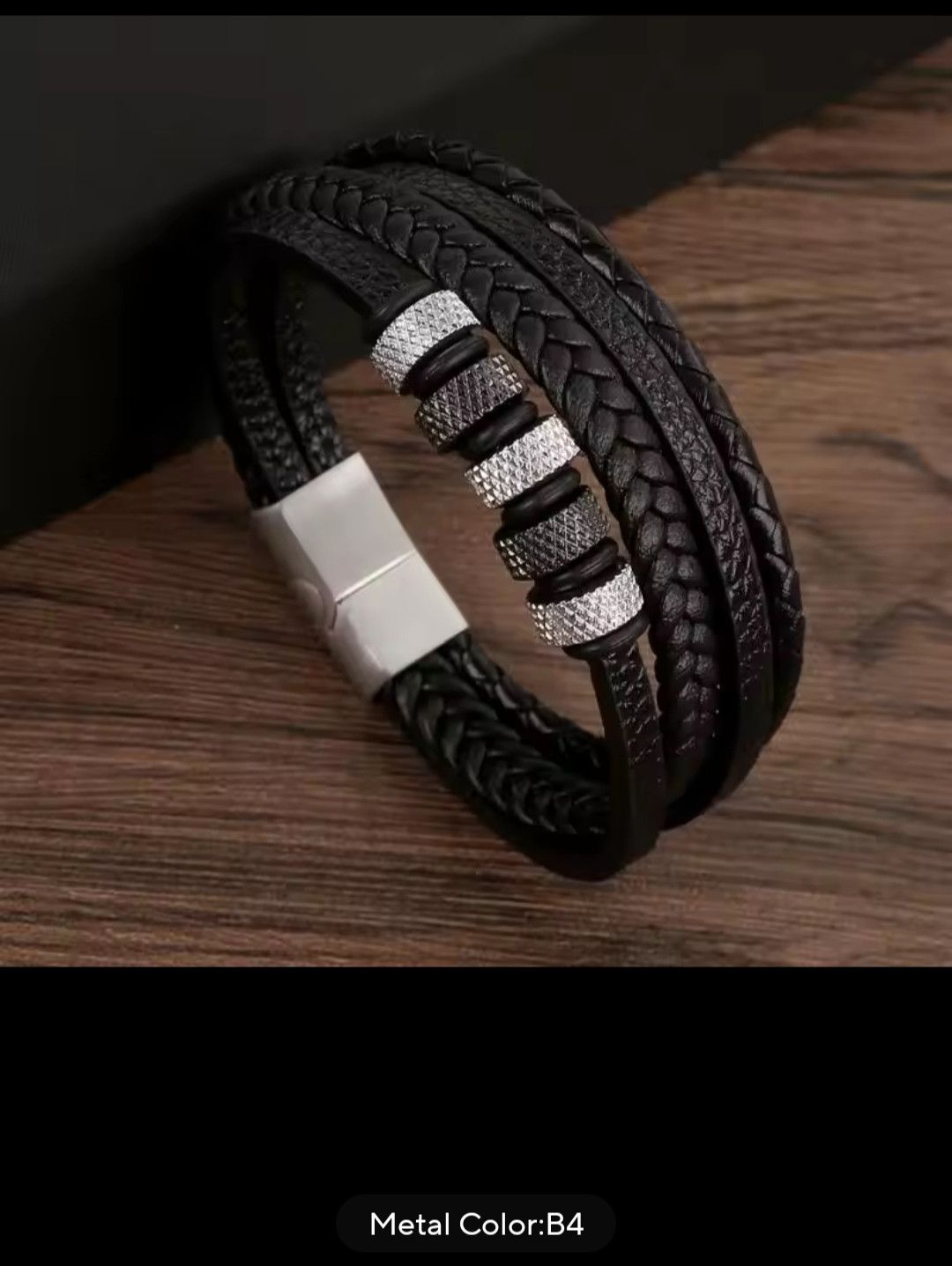 Homemade Handcrafted Leather Bracelet – Multi-Layer Braided Design Size ONE SIZE - 22 Thumbnail