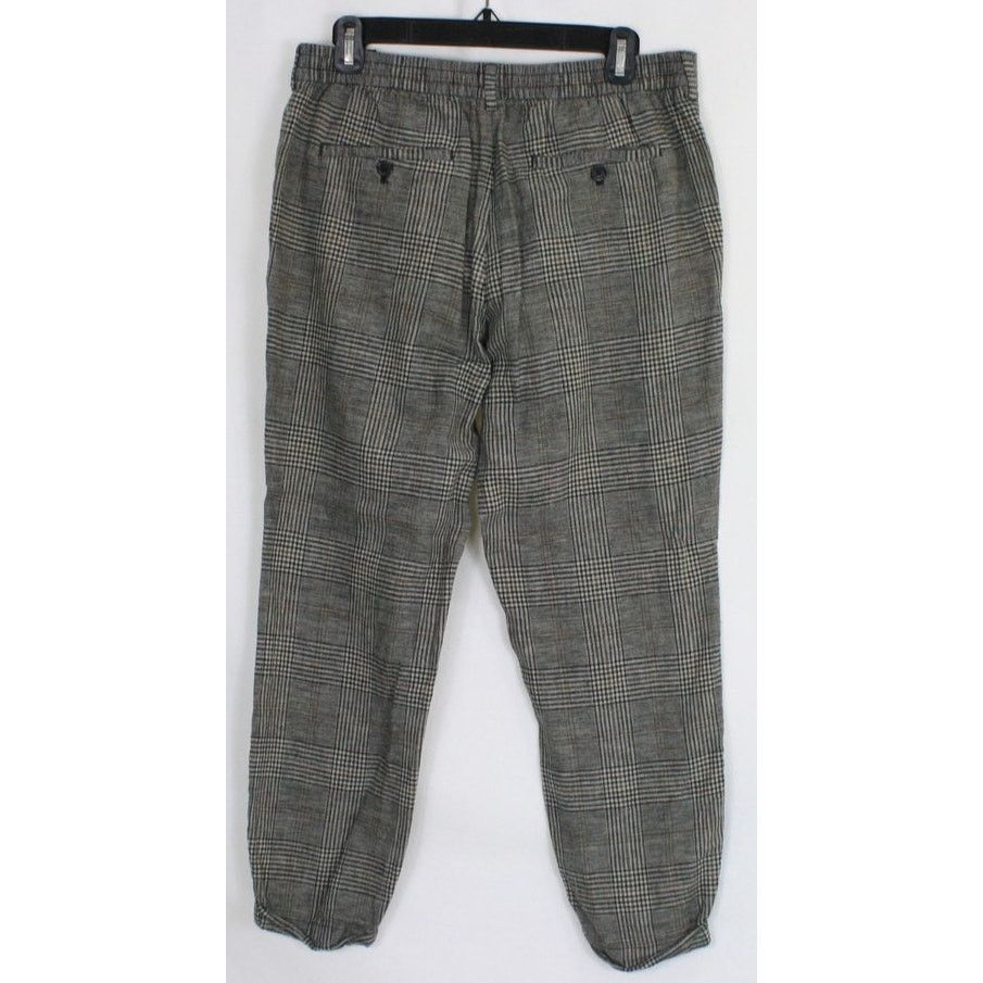 H&M H&M Skinny Fit Plaid Jogger Pants Mens 31 Gray Check Cuffed Size US 31 - 2 Thumbnail