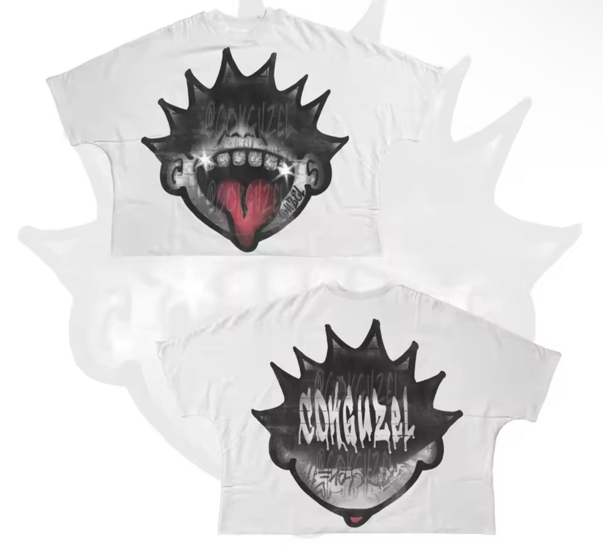Vintage Y2K Streetwear Goth Fashion White T-Shirt Punk Graphic Tees Size US L / EU 52-54 / 3 - 1 Thumbnail