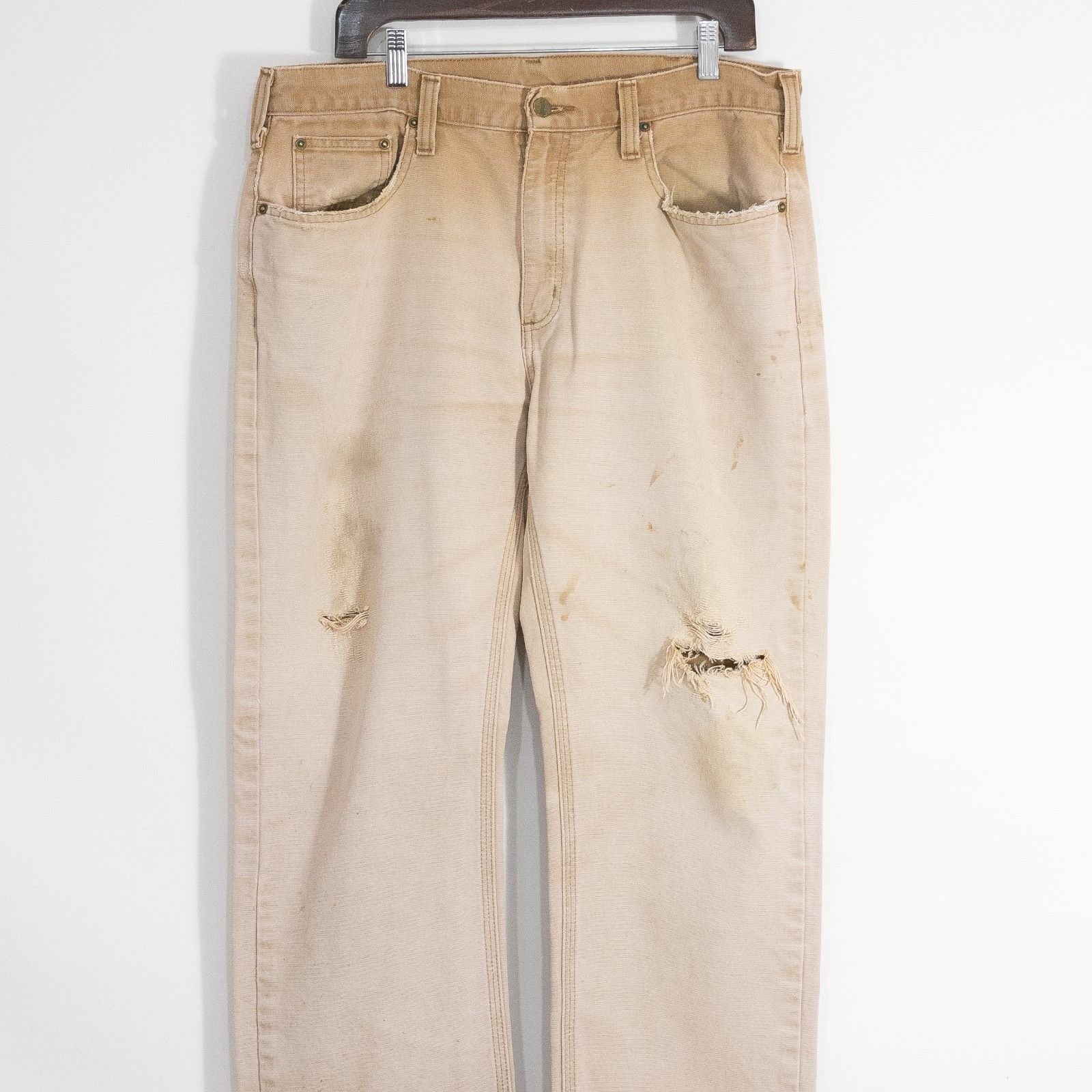 Carhartt Vintage Carhartt Duck Canvas Workwear Pants 36x30 - Thrashed Size US 36 / EU 52 - 2 Thumbnail