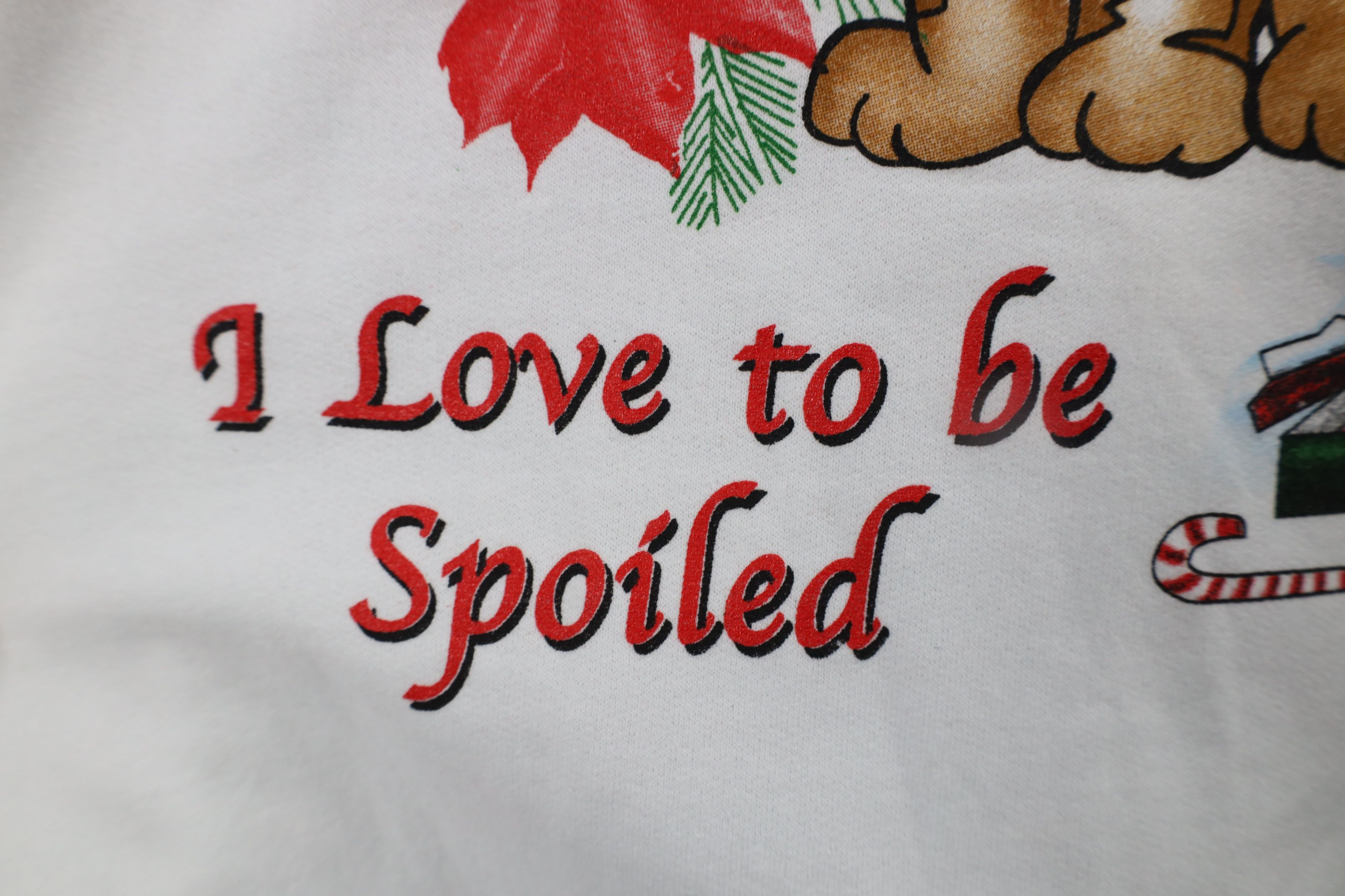 Vintage Deadstock Vintage 90s Christmas Cat Kitten Heart Sweatshirt Size L / US 10 / IT 46 - 5 Thumbnail