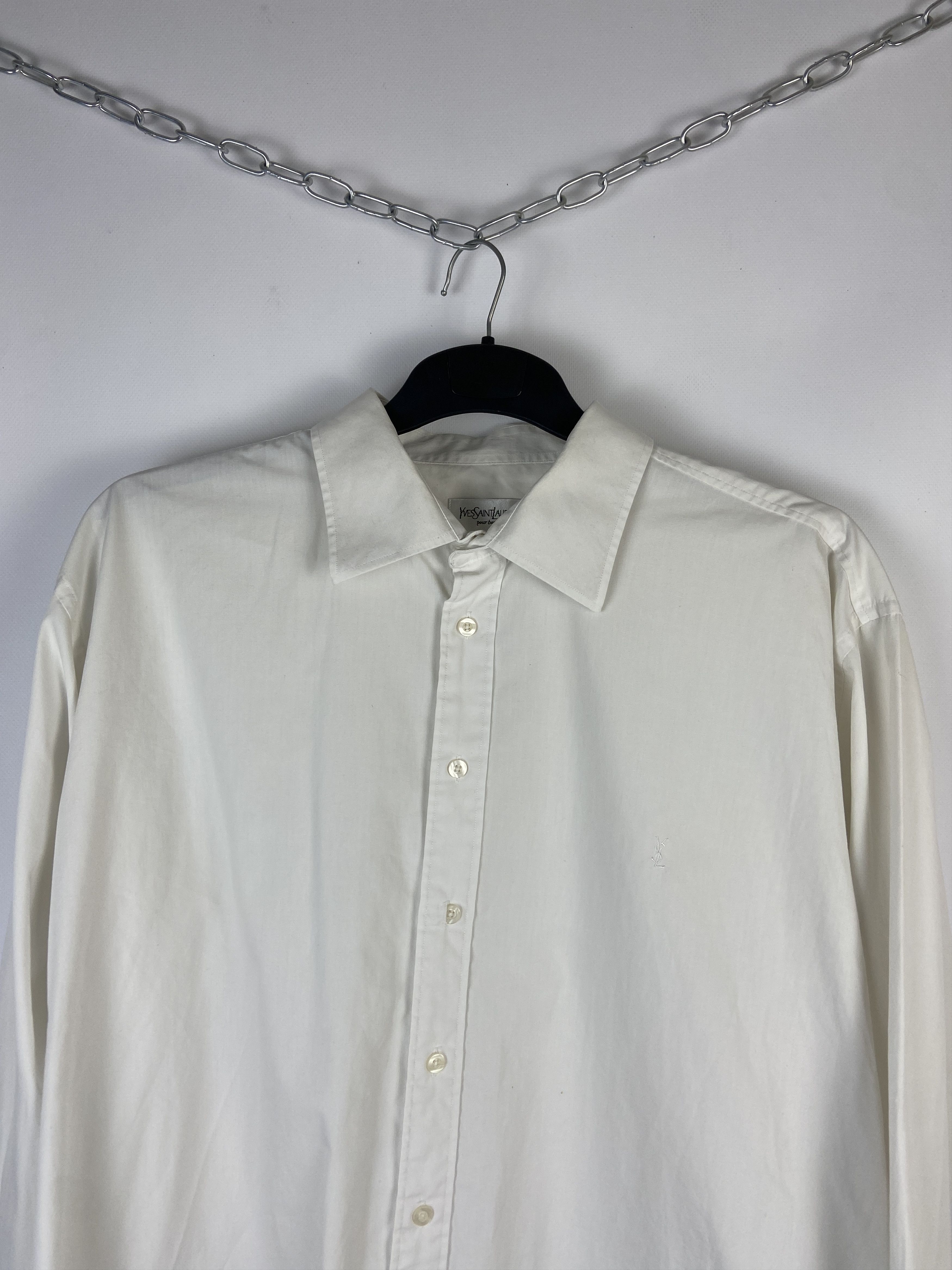 Vintage Vintage YvesSaintLaurent Ysl Pour Homme Button Up Shirt Size US XL / EU 56 / 4 - 3 Thumbnail